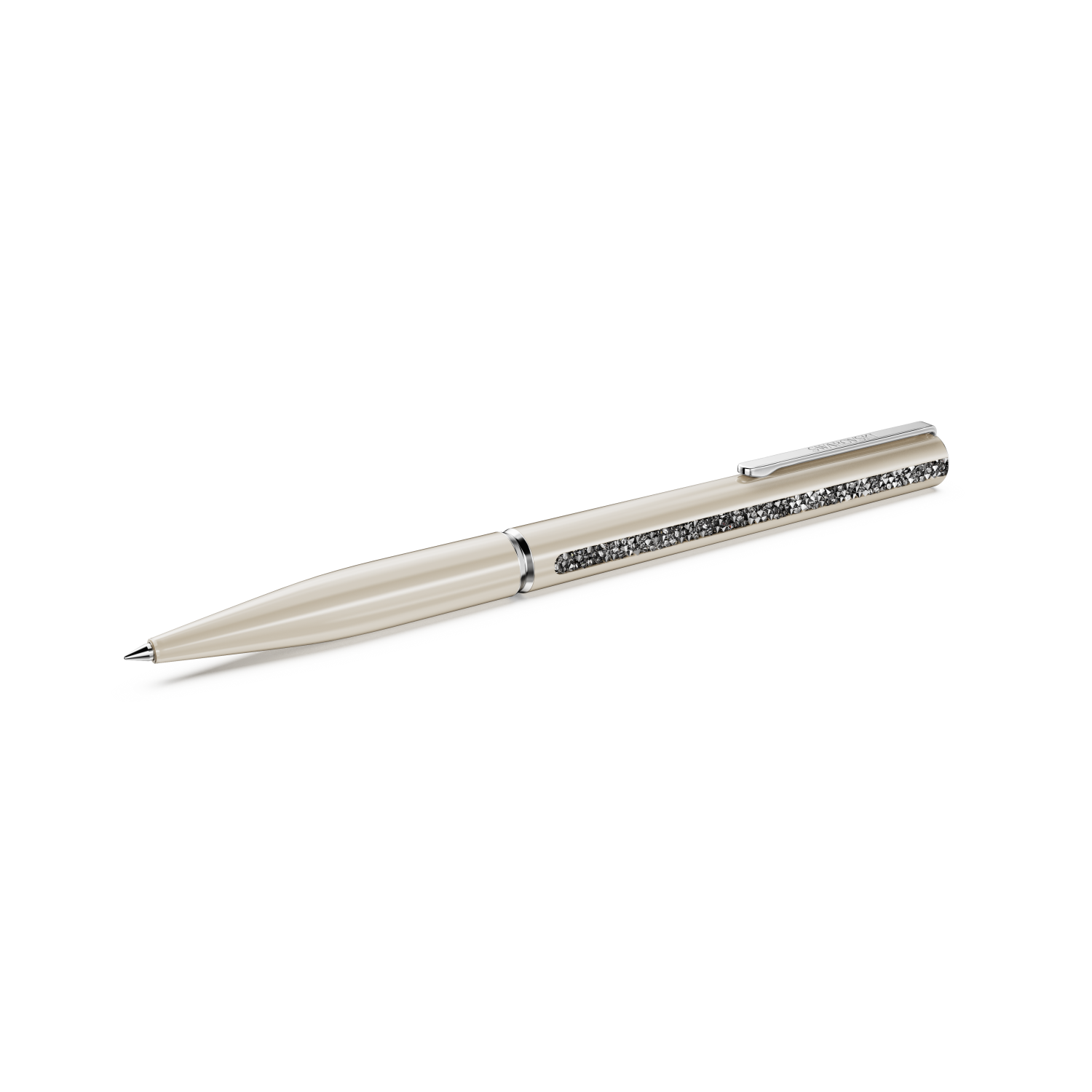 Swarovski - Penna a sfera Crystal Shimmer Glide, Beige, Laccato beige, cromatura Ref. 5707705 - SWAROVSKI