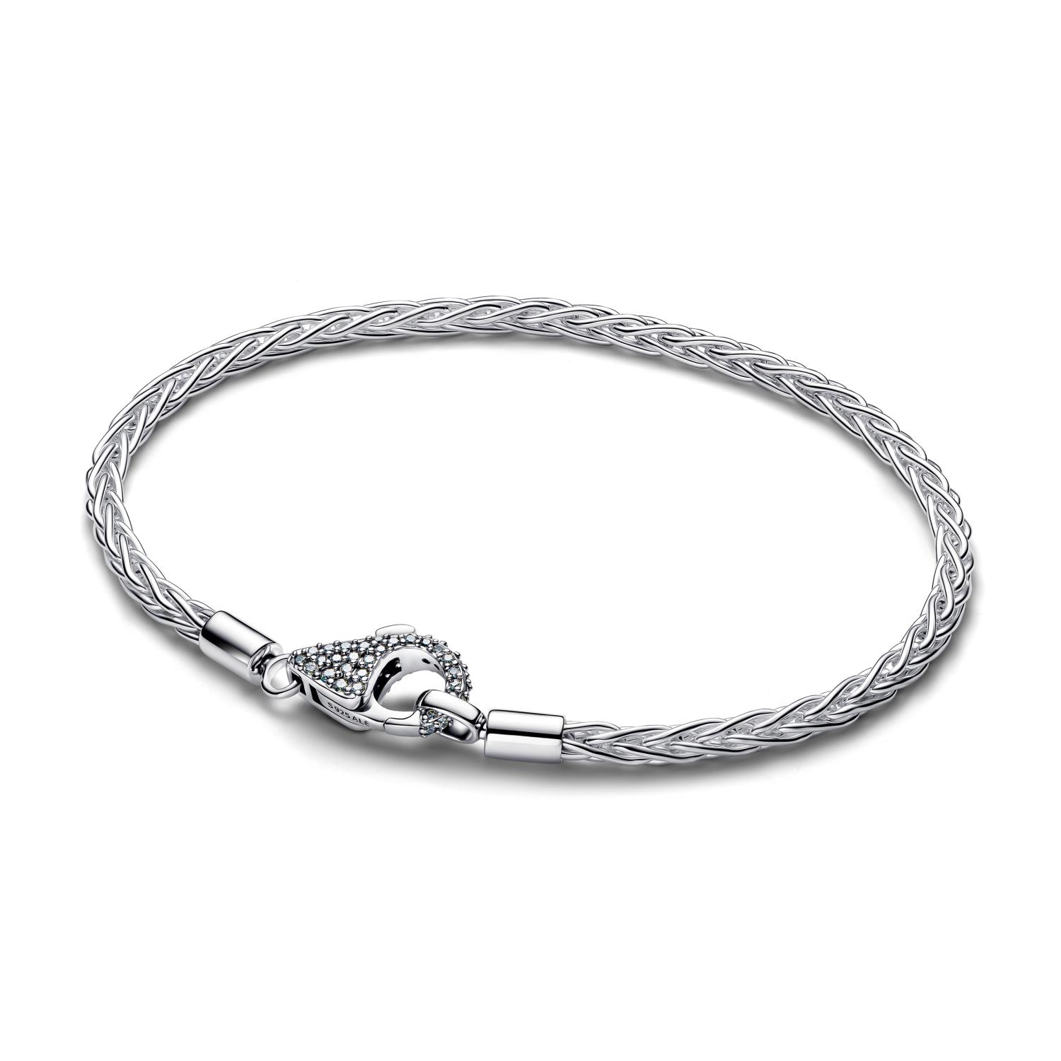 Pandora - Bracciale Maglia Coda di Volpe con Chiusura Pav&egrave; Ref. 594462C01-17 - PANDORA