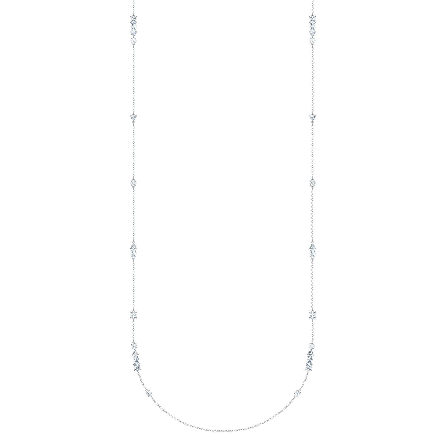 Swarovski - Collana Tennis Deluxe, Cristalli a taglio misto, Bianco, Placcato rodio Ref. 5562083 - SWAROVSKI