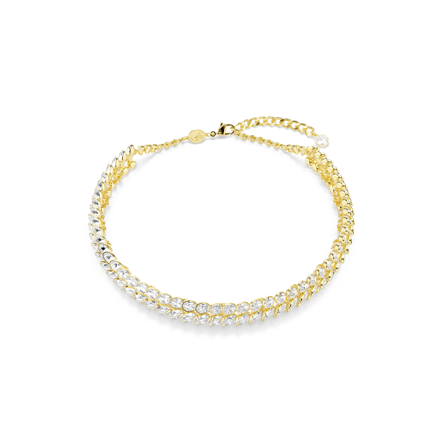 Swarovski - Girocollo Idyllia, Taglio Oval, Bianco, Placcato color oro Ref. 5723541 - SWAROVSKI