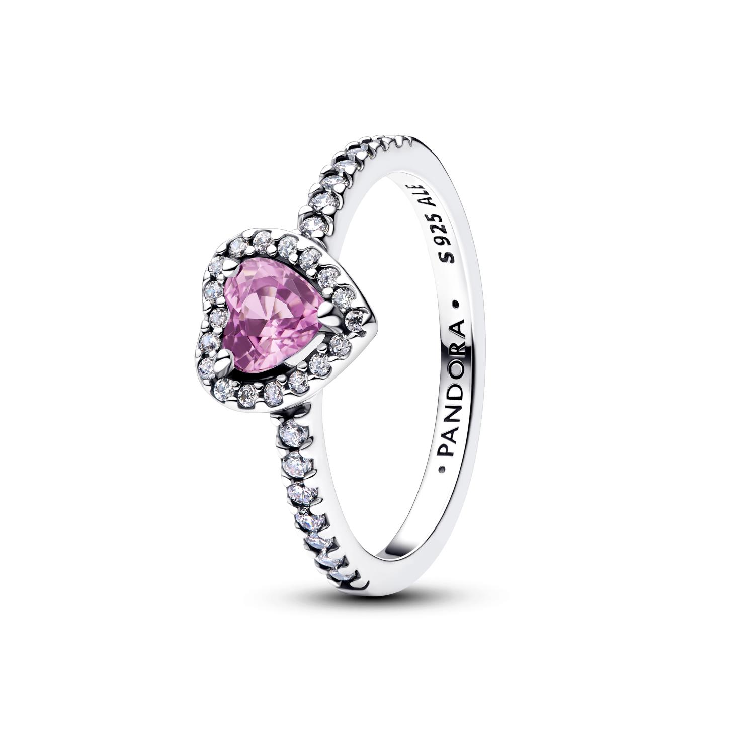 Pandora - Anello Cuore in Rilievo Viola Ref. 198421C12-48 - PANDORA