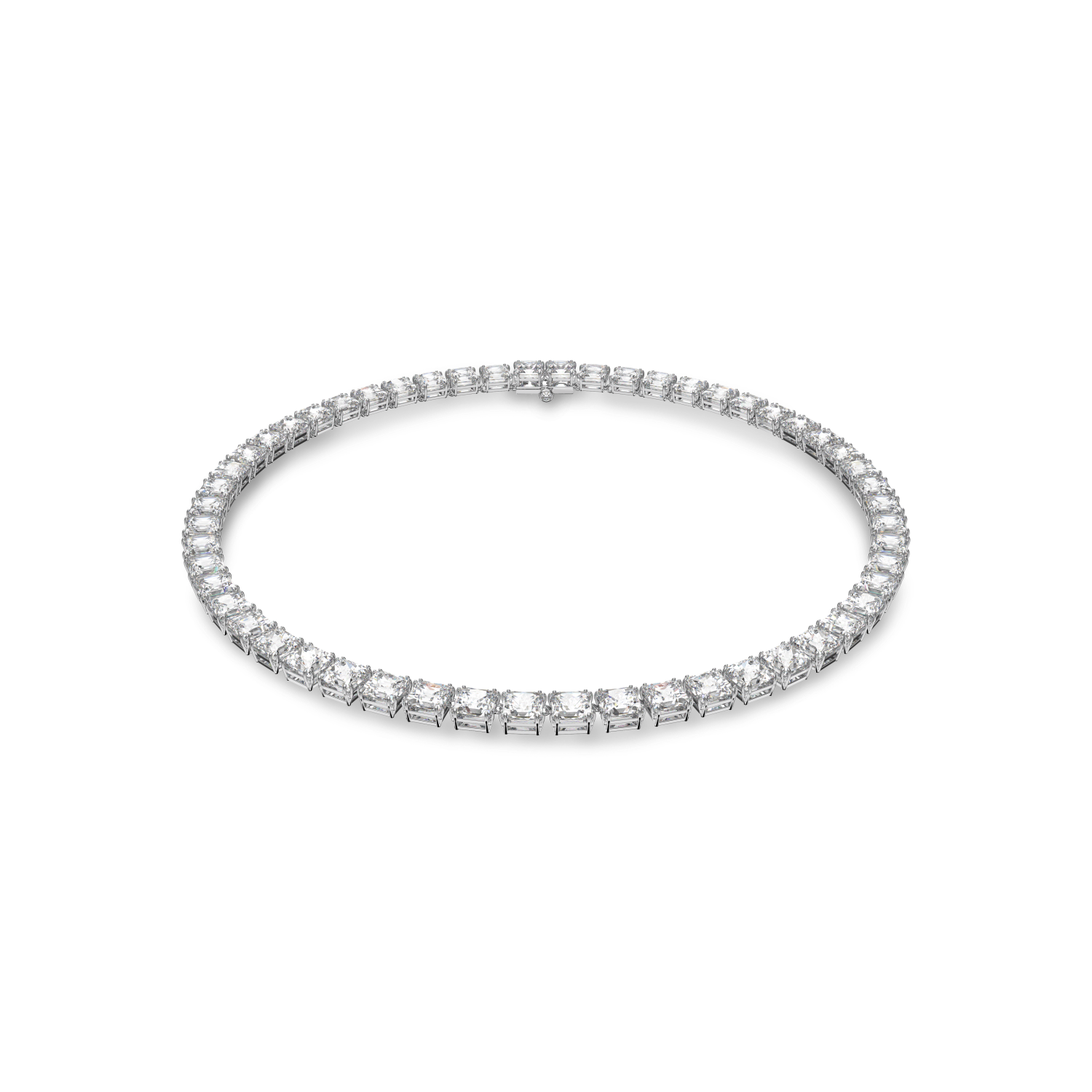 Swarovski - Collana Millenia, Taglio squadrato, Bianco, Placcato rodio Ref. 5599153 - SWAROVSKI
