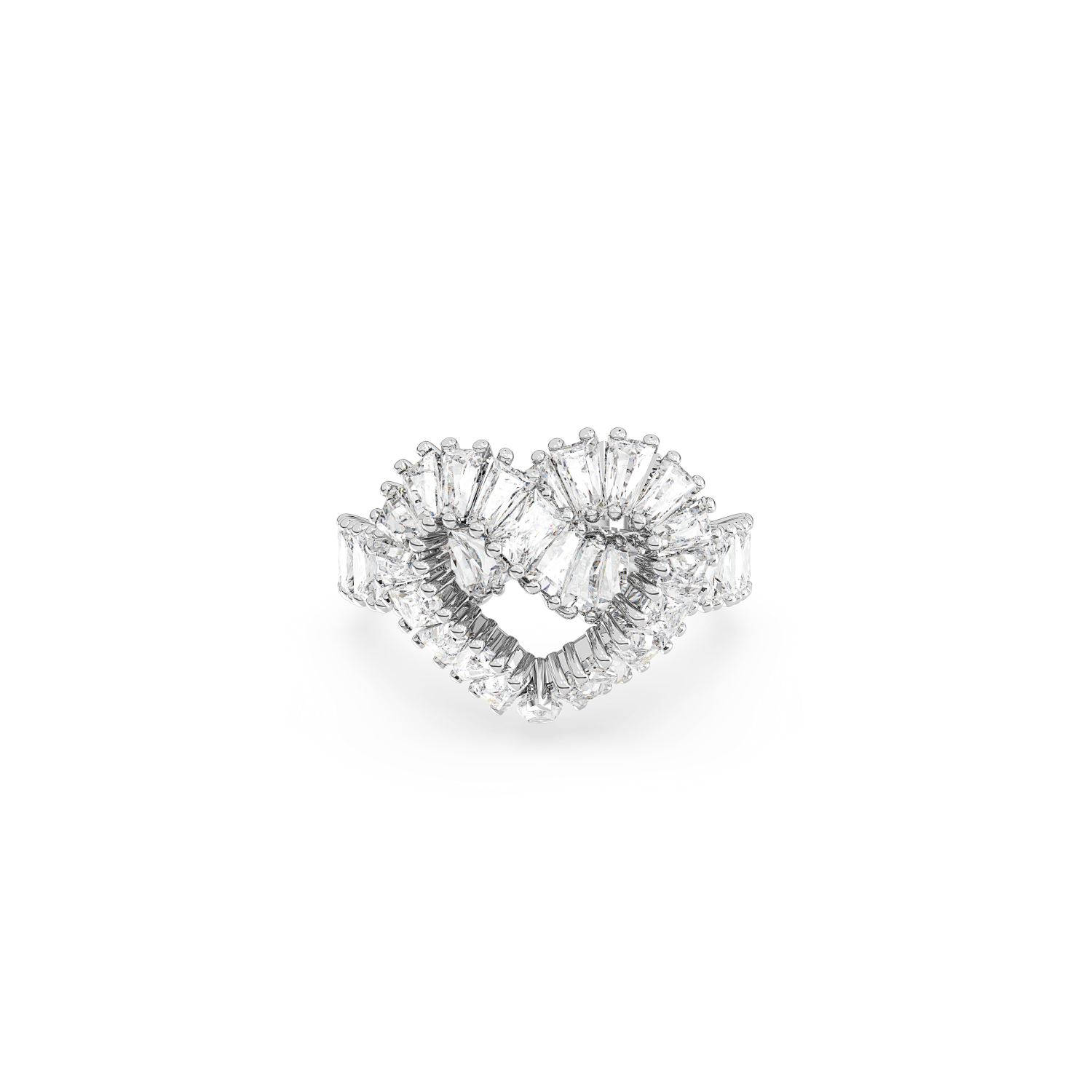 Swarovski - Anello Matrix, Taglio misto, Cuore, Bianco, Placcato rodio Ref. 5648291 - SWAROVSKI