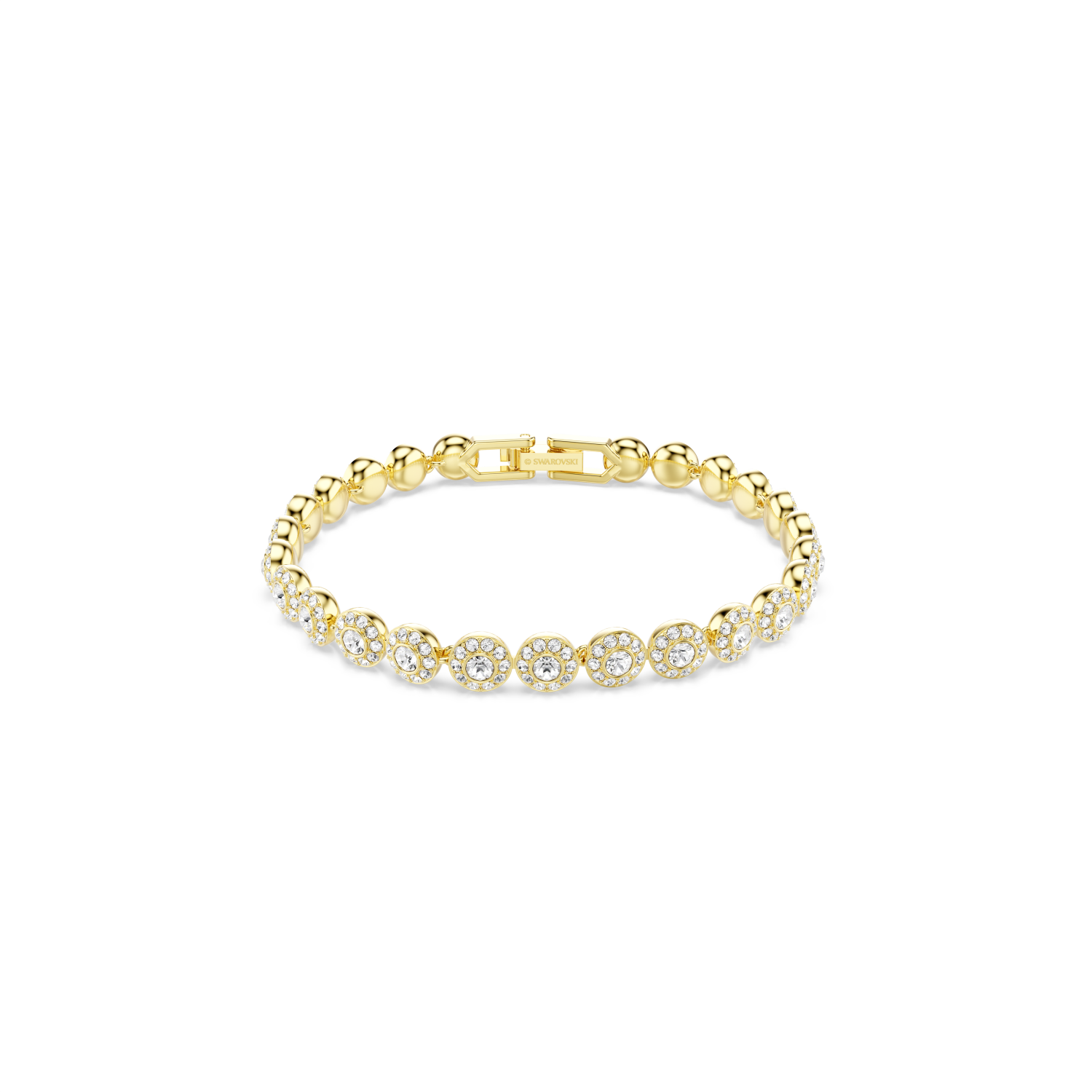 Swarovski - Braccialetto Una Angelic, Taglio Round, Bianco, Placcato color oro Ref. 5749386 - SWAROVSKI