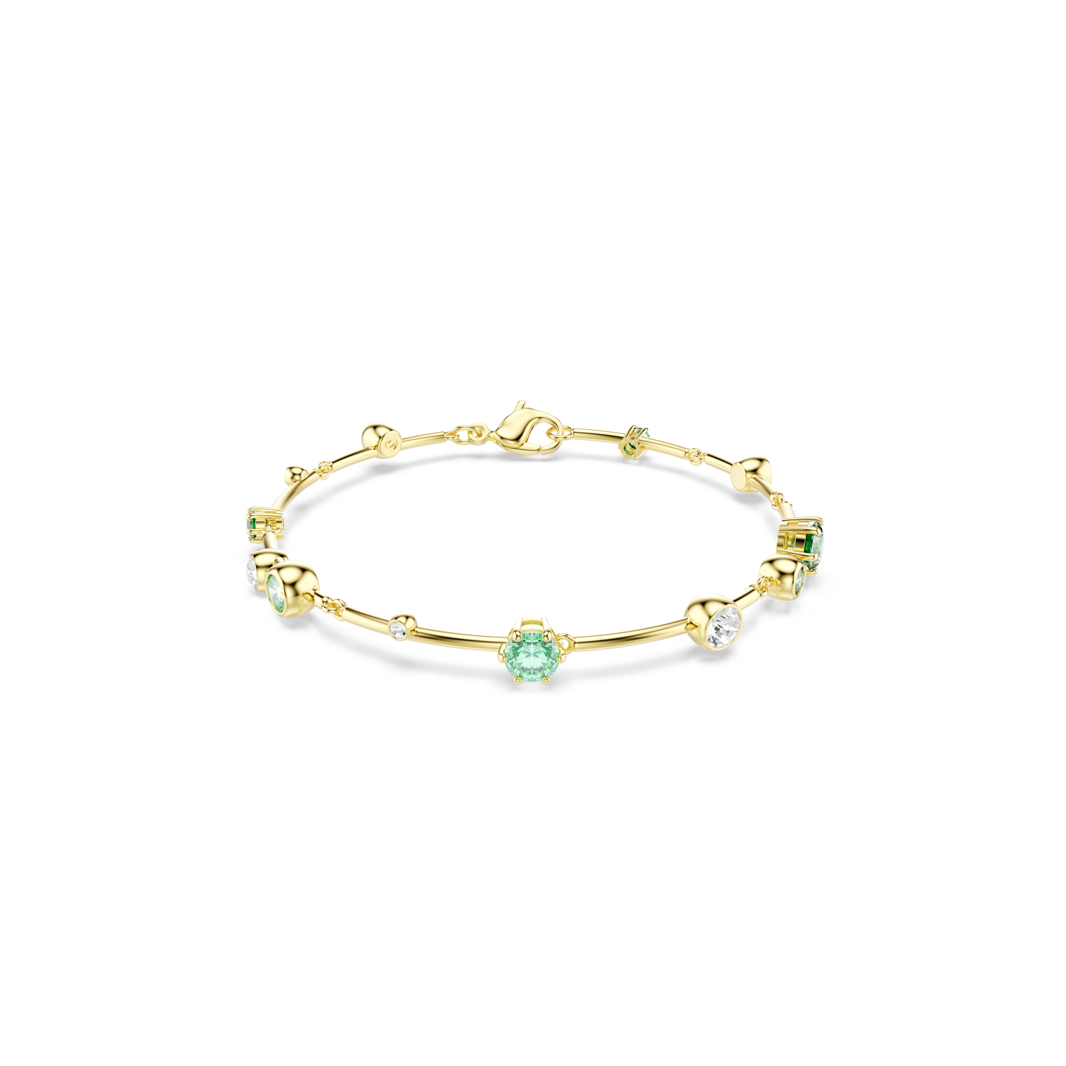 Swarovski - Braccialetto Constella, Taglio misto, Verde, Placcato color oro Ref. 5722478 - SWAROVSKI