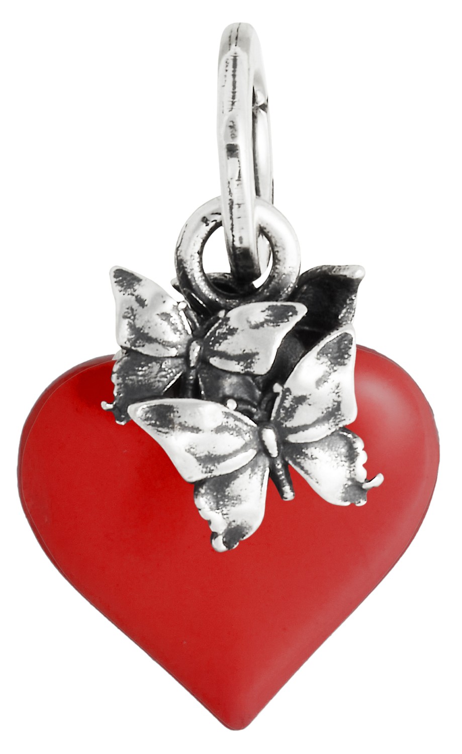 Giovanni Raspini - Charm Cuore Farfalle rosso Ref. 12463 - GIOVANNI RASPINI