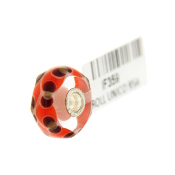 Trollbeads Unico in Vetro - OOAK Original Trollbeads Arancione e marrone Rif. UNICO 95A - TROLLBEADS