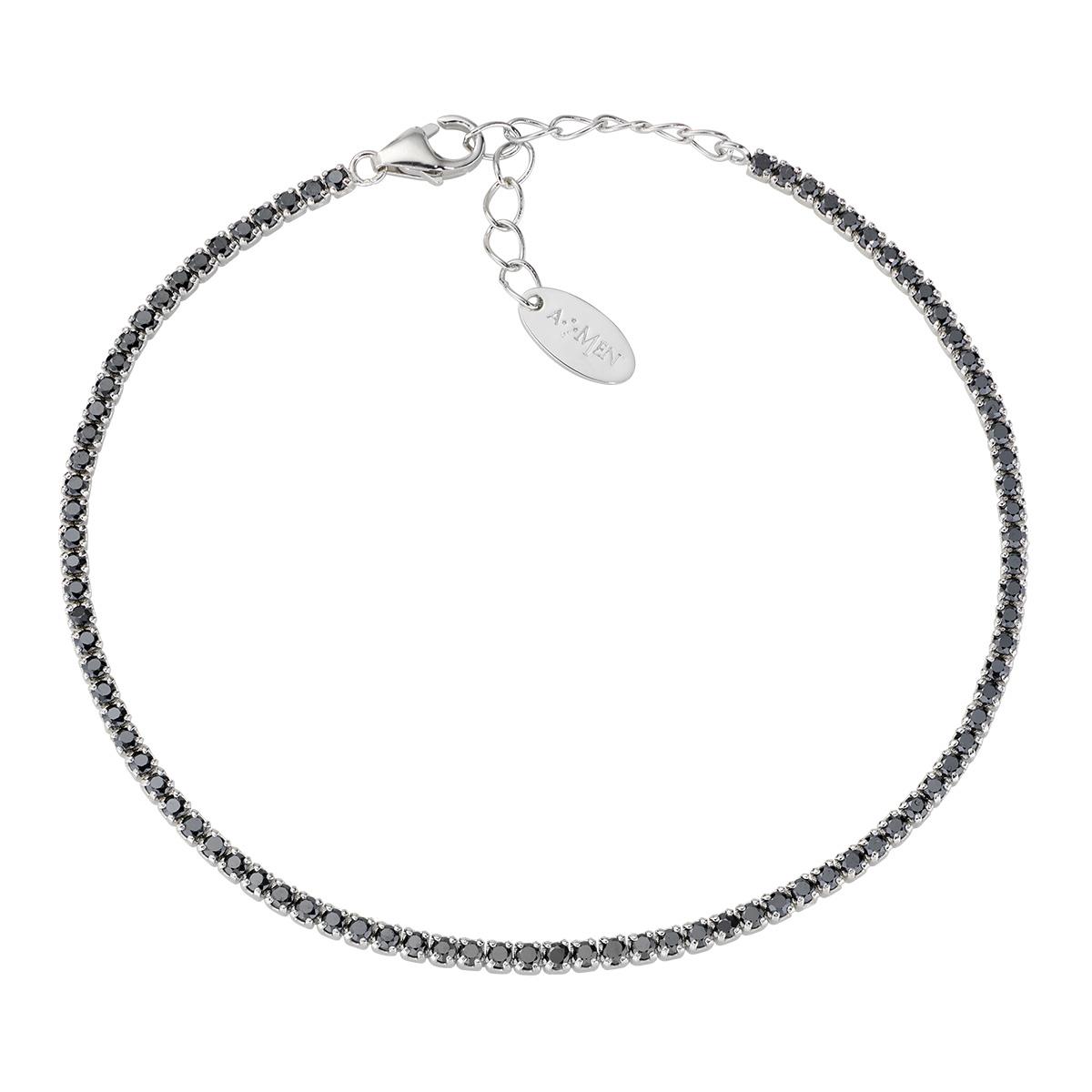 Bracciale Tennis Mania con Zirconi Neri - Amen Collection Ref. BT1BN17 - AMEN
