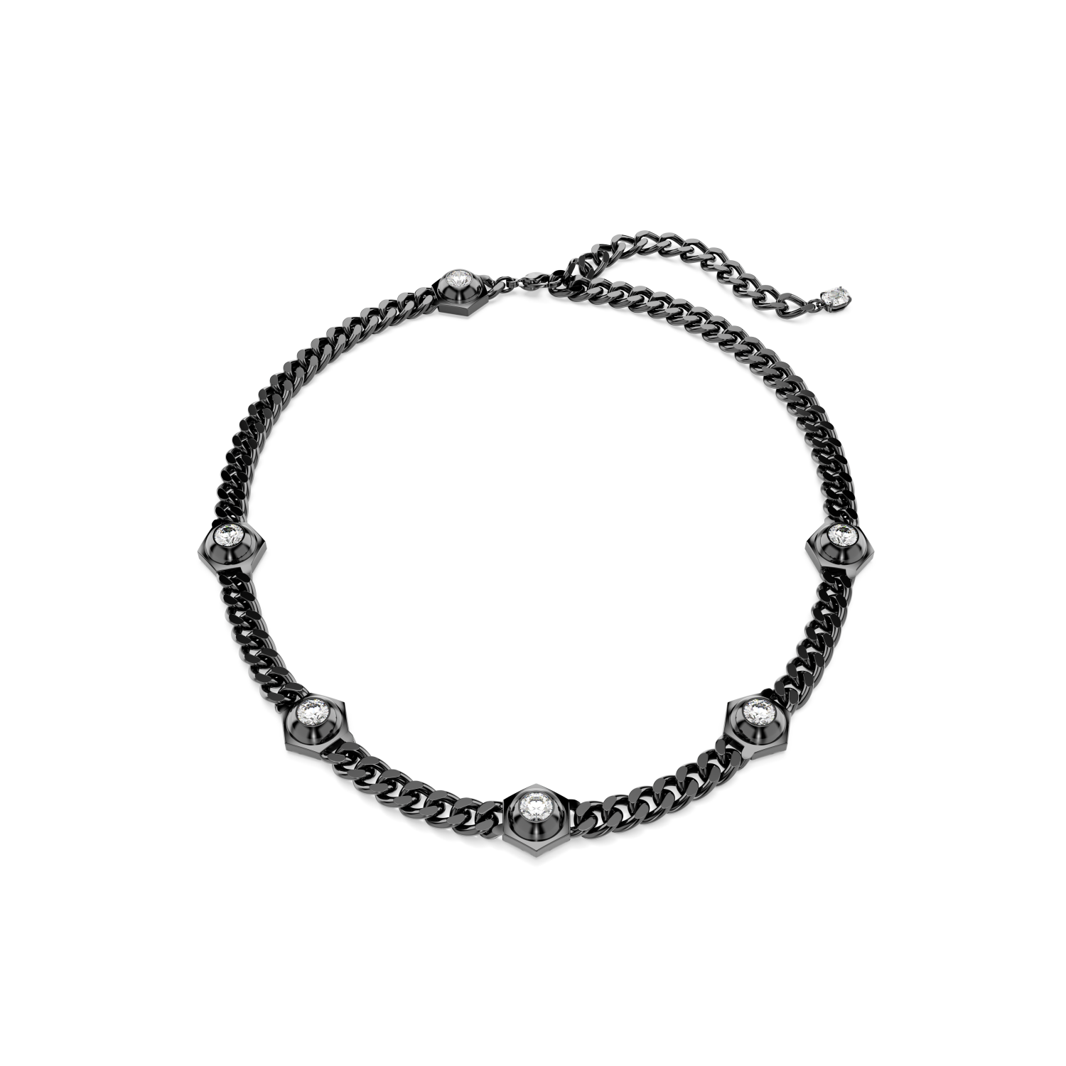 Swarovski - Collana Numina, Taglio tondo, Bianca, Placcato rutenio Ref. 5677987 - SWAROVSKI