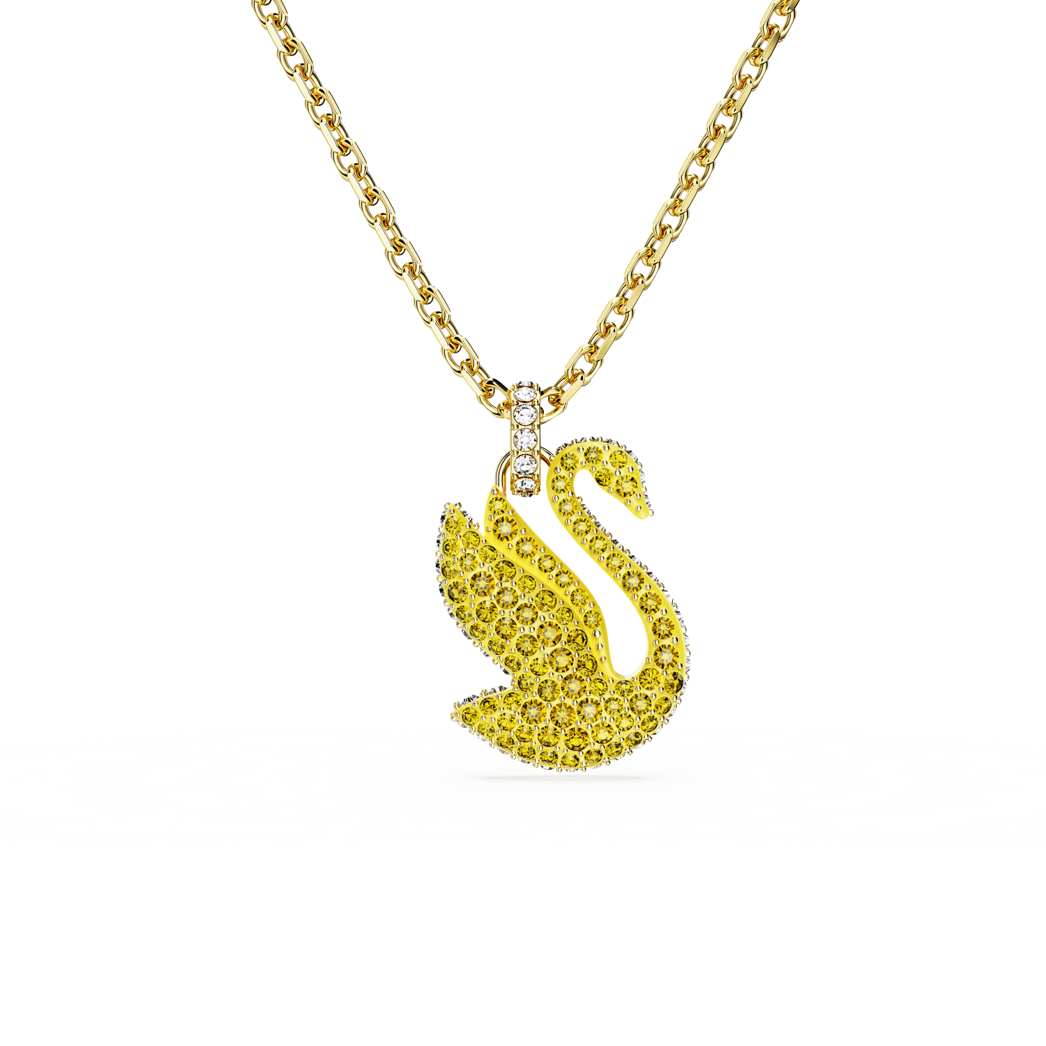 Swarovski - Pendente Swarovski Iconic Swan, Cigno, Medio, Giallo, Placcato color oro Ref. 5647553 - SWAROVSKI