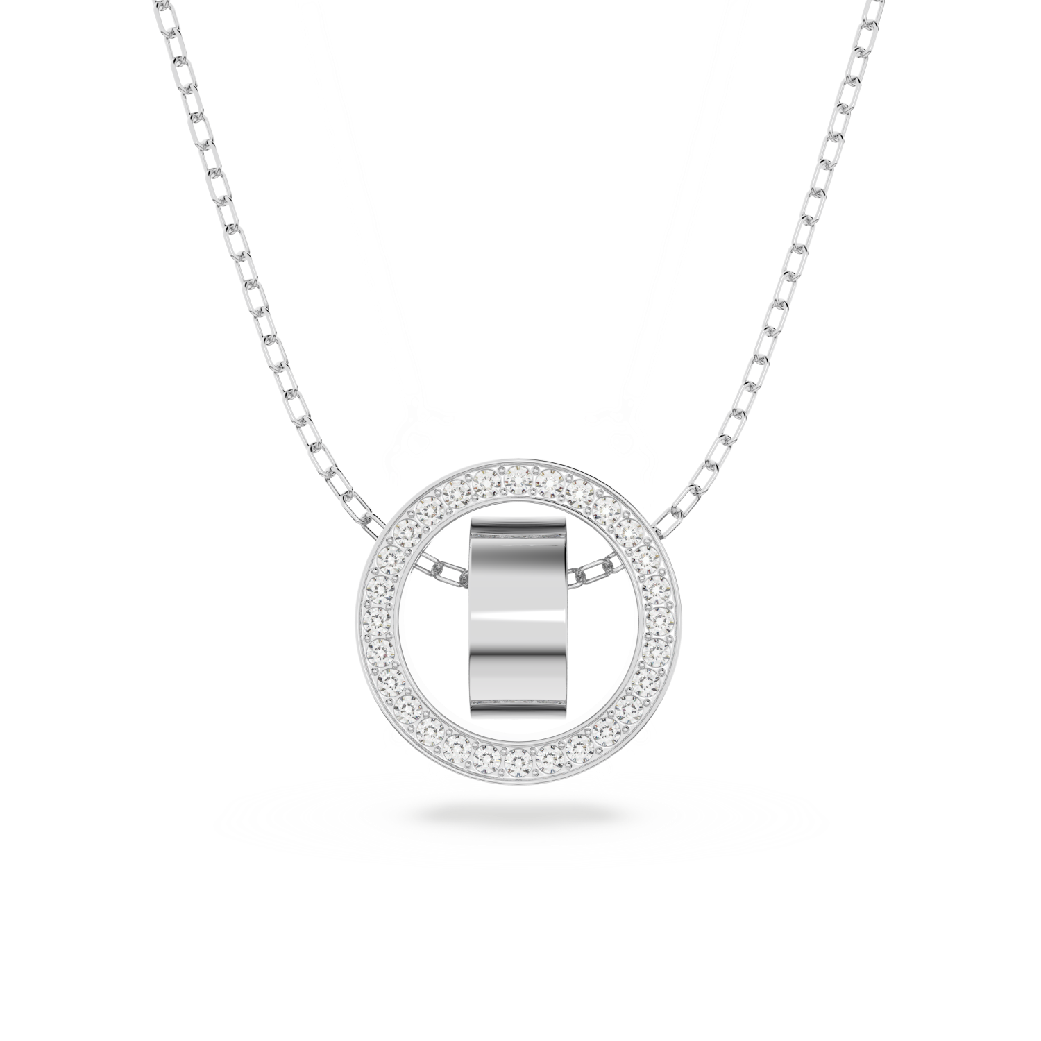 Swarovski - Pendente Hollow, Cerchio, Bianco, Placcato rodio Ref. 5636501 - SWAROVSKI