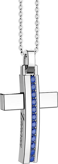 Collana Zancan da uomo in Argento e spinelli blu Ref. EXC489-BL - ZANCAN