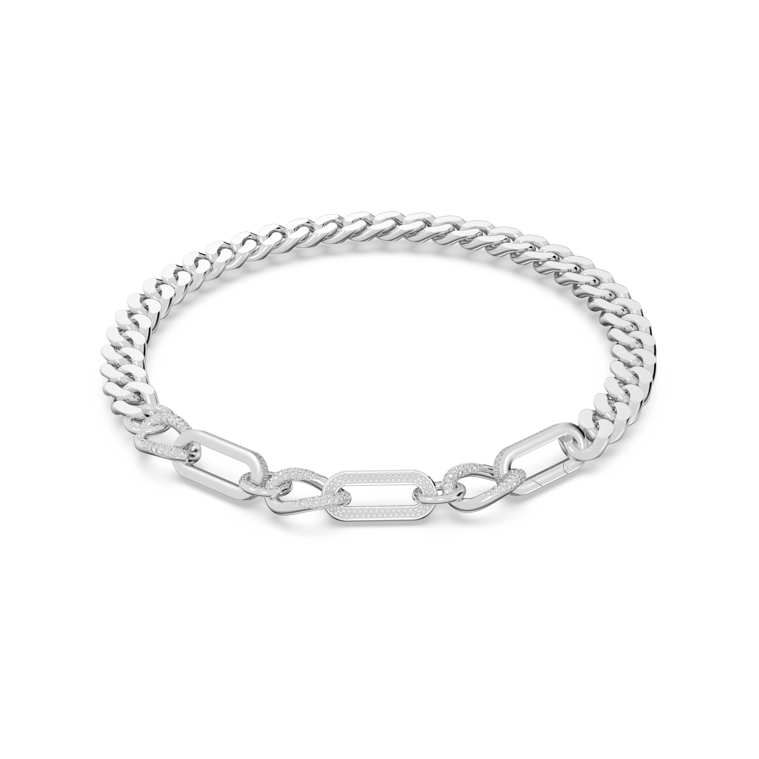 Swarovski - Collana Dextera, Statement, Link misti, Bianca, Placcato rodio Ref. 5655648 - SWAROVSKI