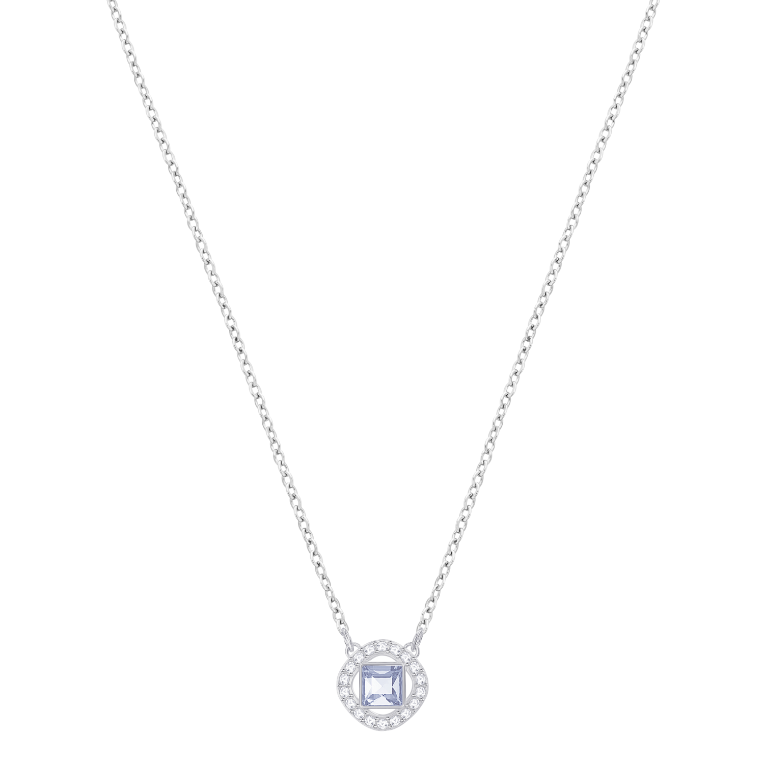 Swarovski - Pendente Angelic Square, azzurro, placcatura rodio Ref. 5368147 - SWAROVSKI