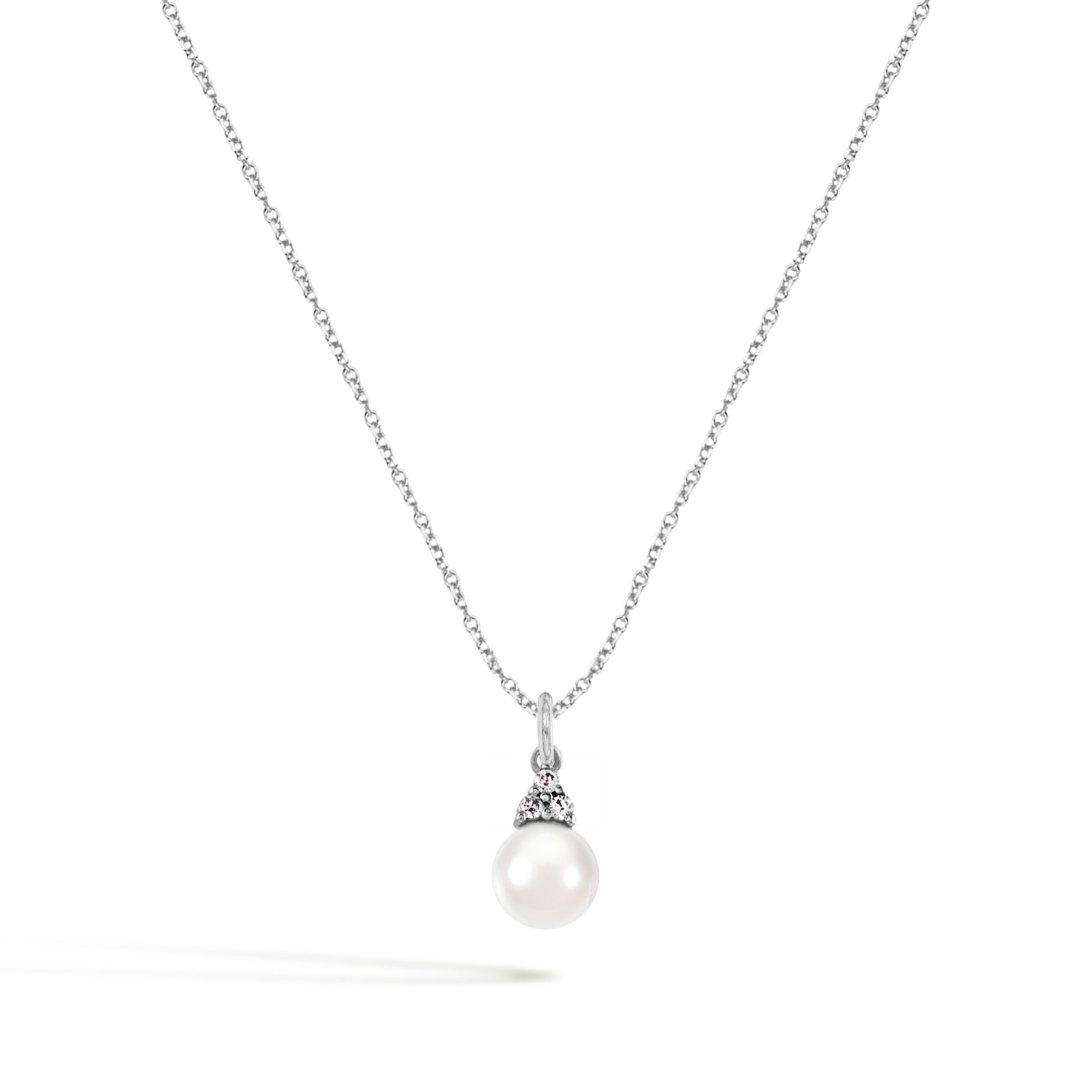 Collana Perla in Oro 9 Kt e Zirconi  Ref. C0162B9 - FACCO