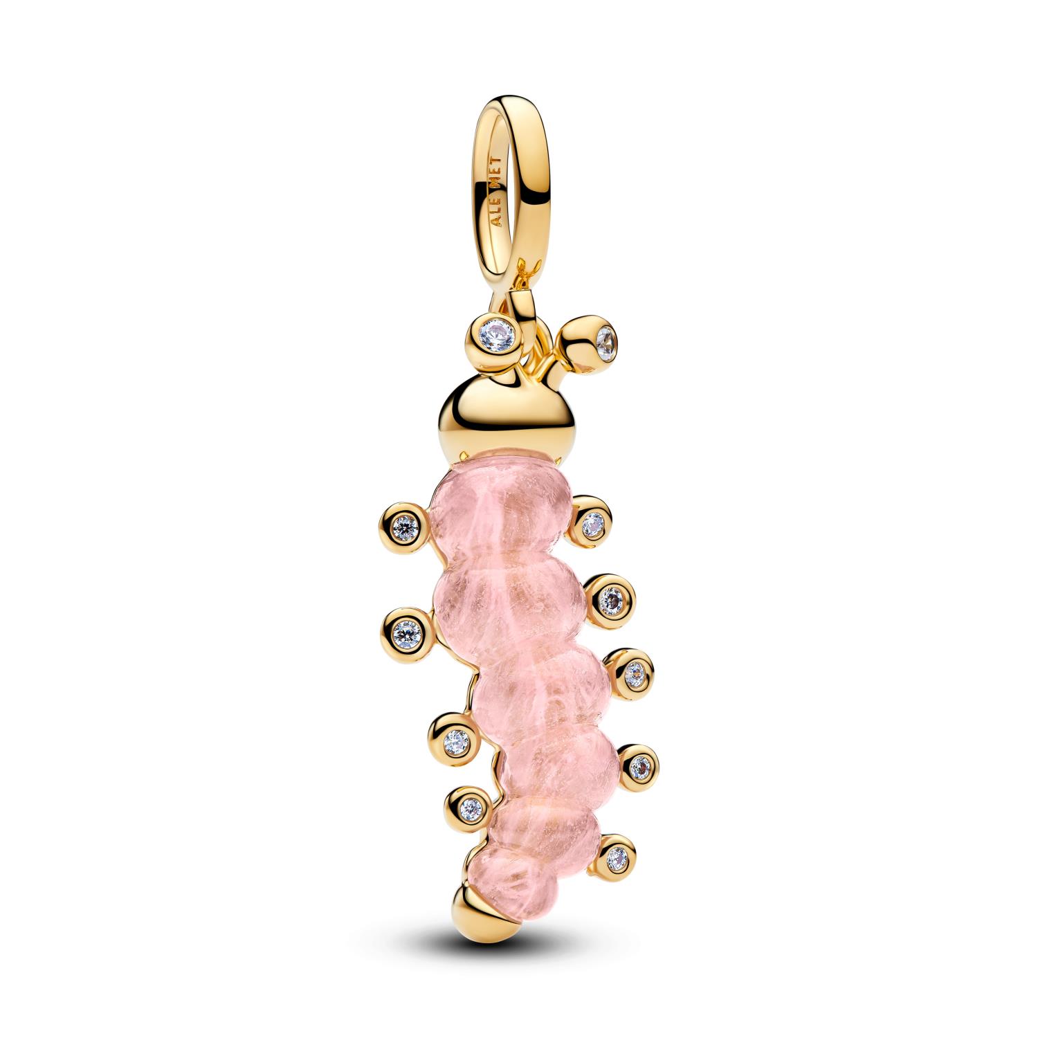 Pandora - Charms Pendente Bruco Rosa Vetro di Murano Ref. 764489C01 - PANDORA