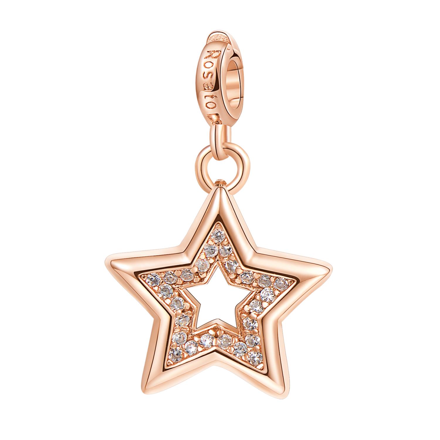 Rosato - Charm STORIE arg 925/1000 galvanica rosa stella Ref. RZ024 - ROSATO