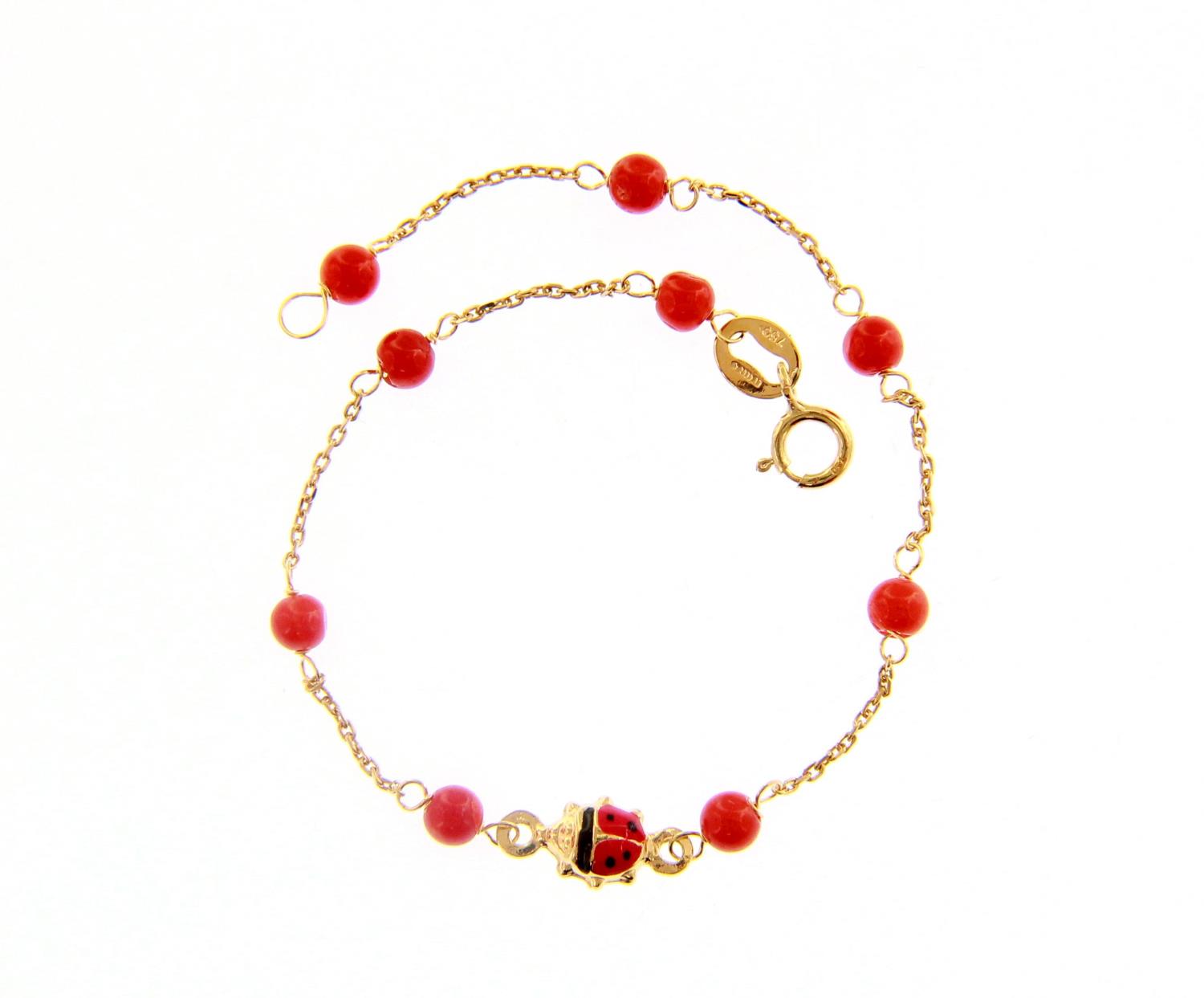 Bracciale da bambino in Oro Giallo con Coccinella Ref.222366 - BARTOCCINI G