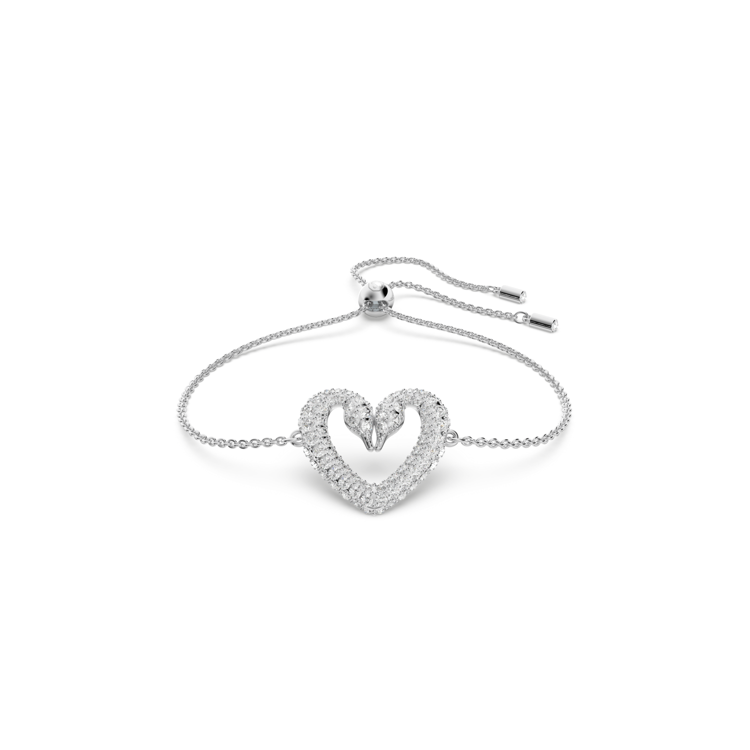 Swarovski - Braccialetto Una, Cuore, Bianco, Placcato rodio Ref. 5625534 - SWAROVSKI