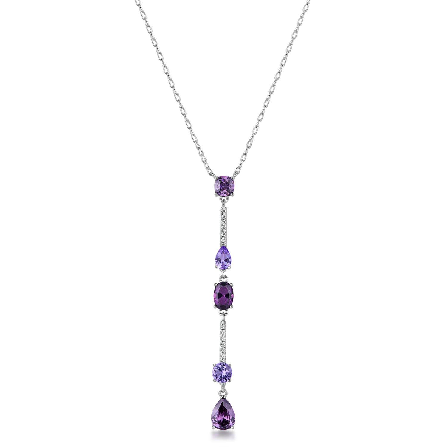 Brosway - Collana FANCY in argento 925/1000 rodiato, con  cubic zirconia amethyst e white Ref. FMP131 - BROSWAY