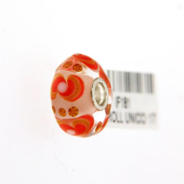 Trollbeads Unico in Vetro - OOAK Original Trollbeads  arancione e giallo Rif. UNICO 17 - TROLLBEADS