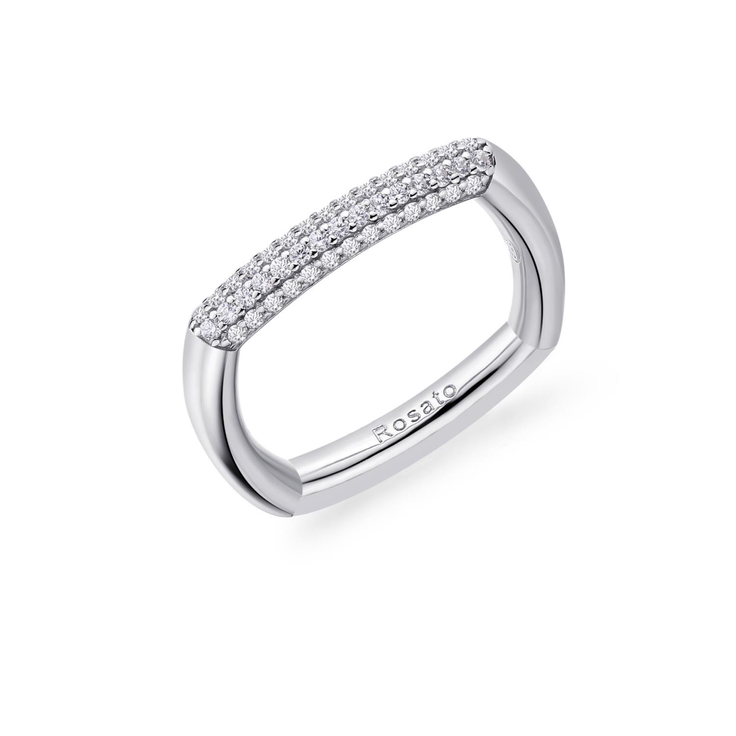 Anello Quadrato Rosato - Bianca Mis. 14 Ref. RZBI31B - ROSATO