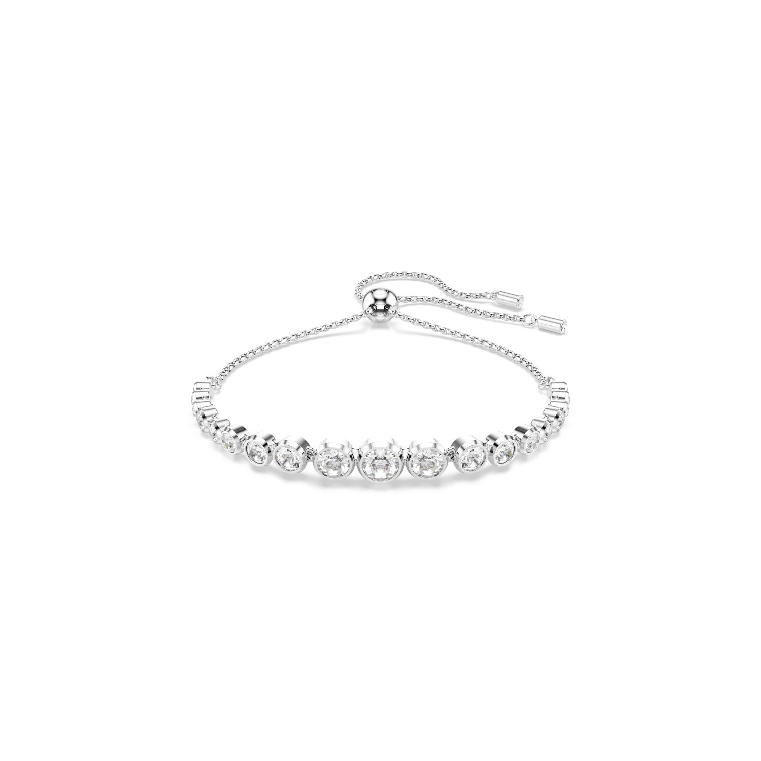 Swarovski - Bracciale Tennis Imber, Tagli arrotondati misti, Bianco, Placcato rodio Ref. 5705451 - SWAROVSKI