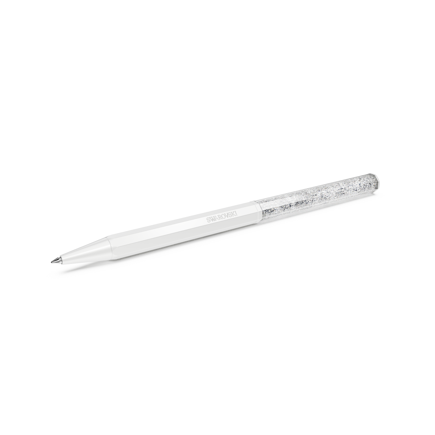 Swarovski - Penna a sfera Crystalline, Forma ottagonale, Bianco, Laccato bianco Ref. 5670198 - SWAROVSKI