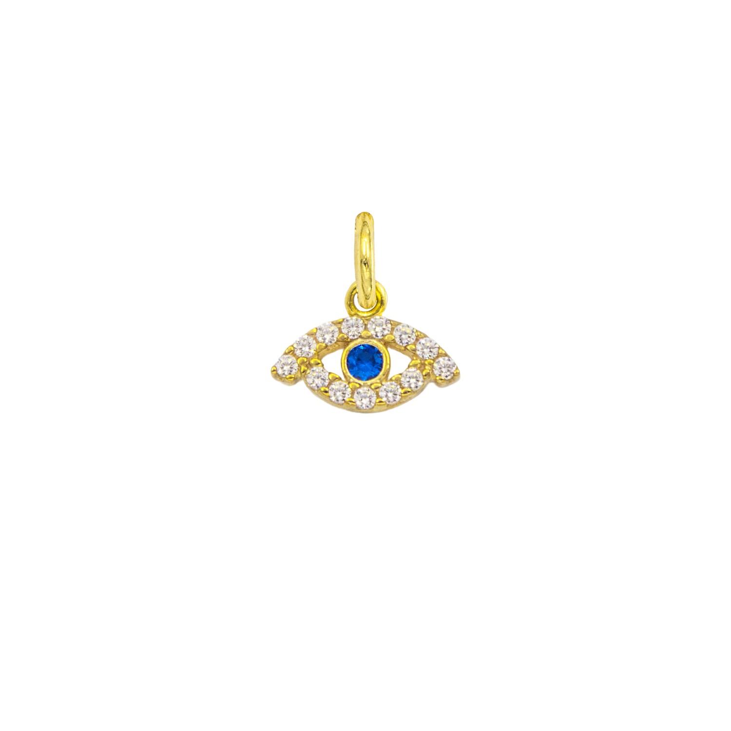 Charm Occhio Portafortuna in Oro 9 Kt e Zirconi  Ref. A0395G9 - FACCO