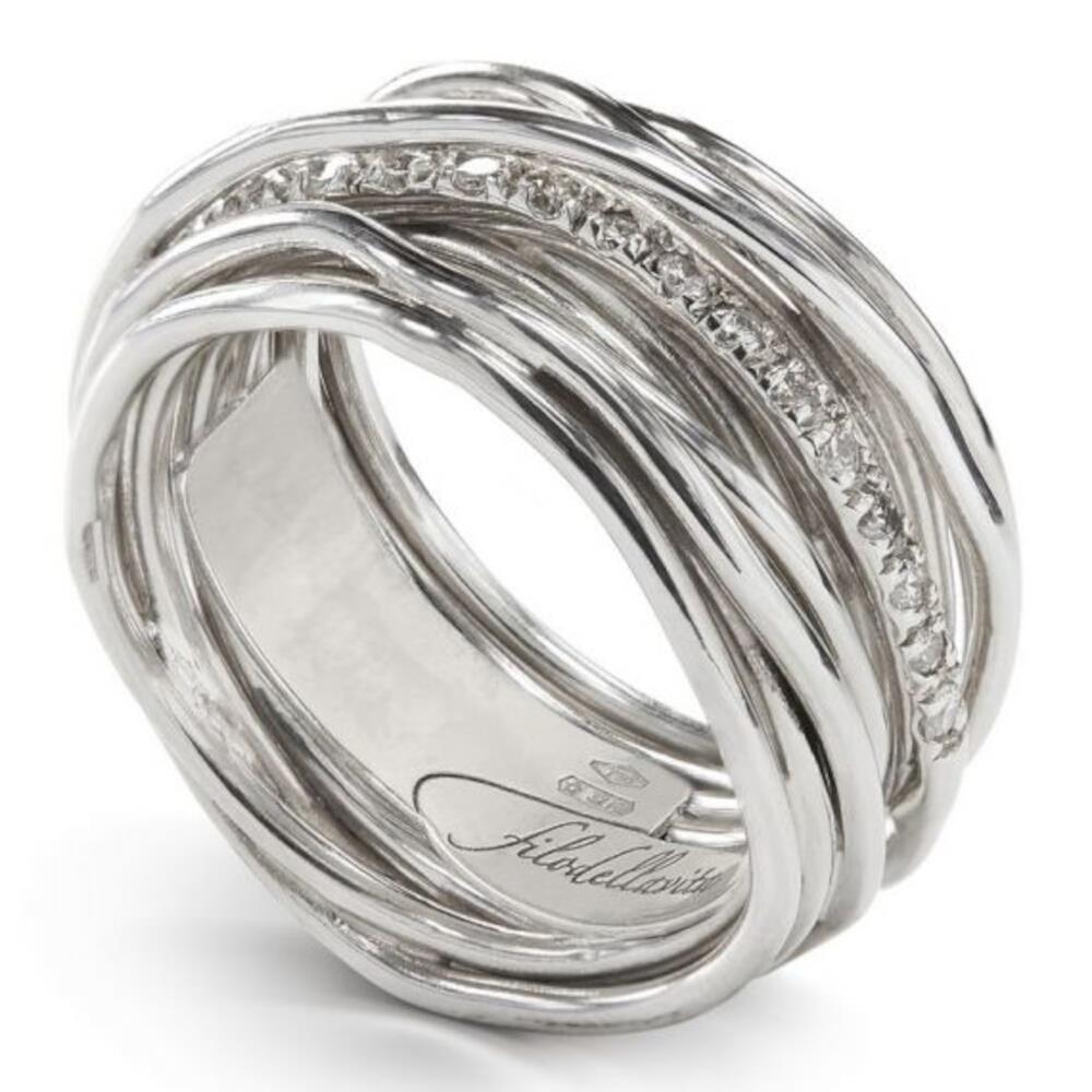 Anello Filodellavita Classic Collection, 13 Fili in Argento 925 e Diamanti Bianchi Ref. AN13ABT - FILODELLAVITA