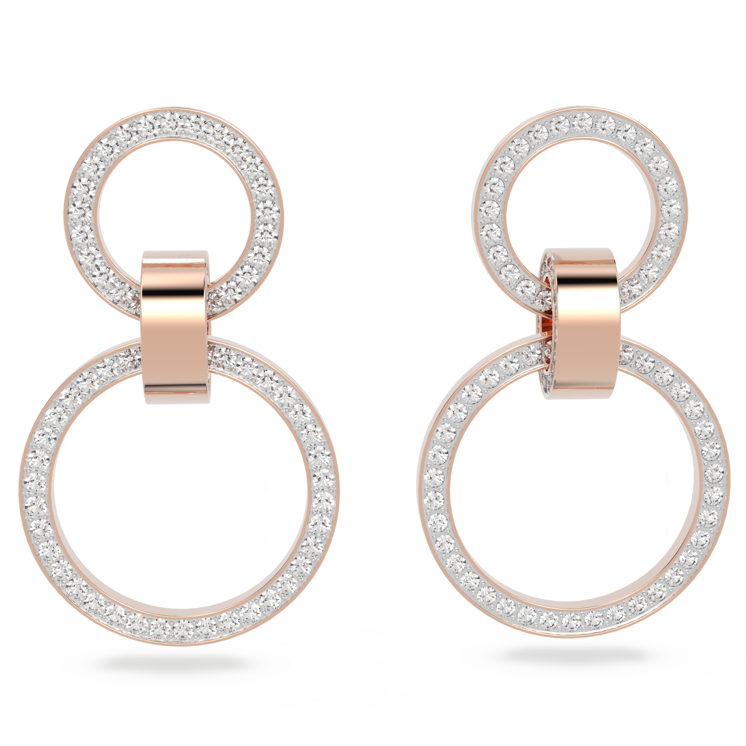 Swarovski - Orecchini a cerchio Hollow, Bianchi, Placcato color oro rosa Ref. 5636502 - SWAROVSKI