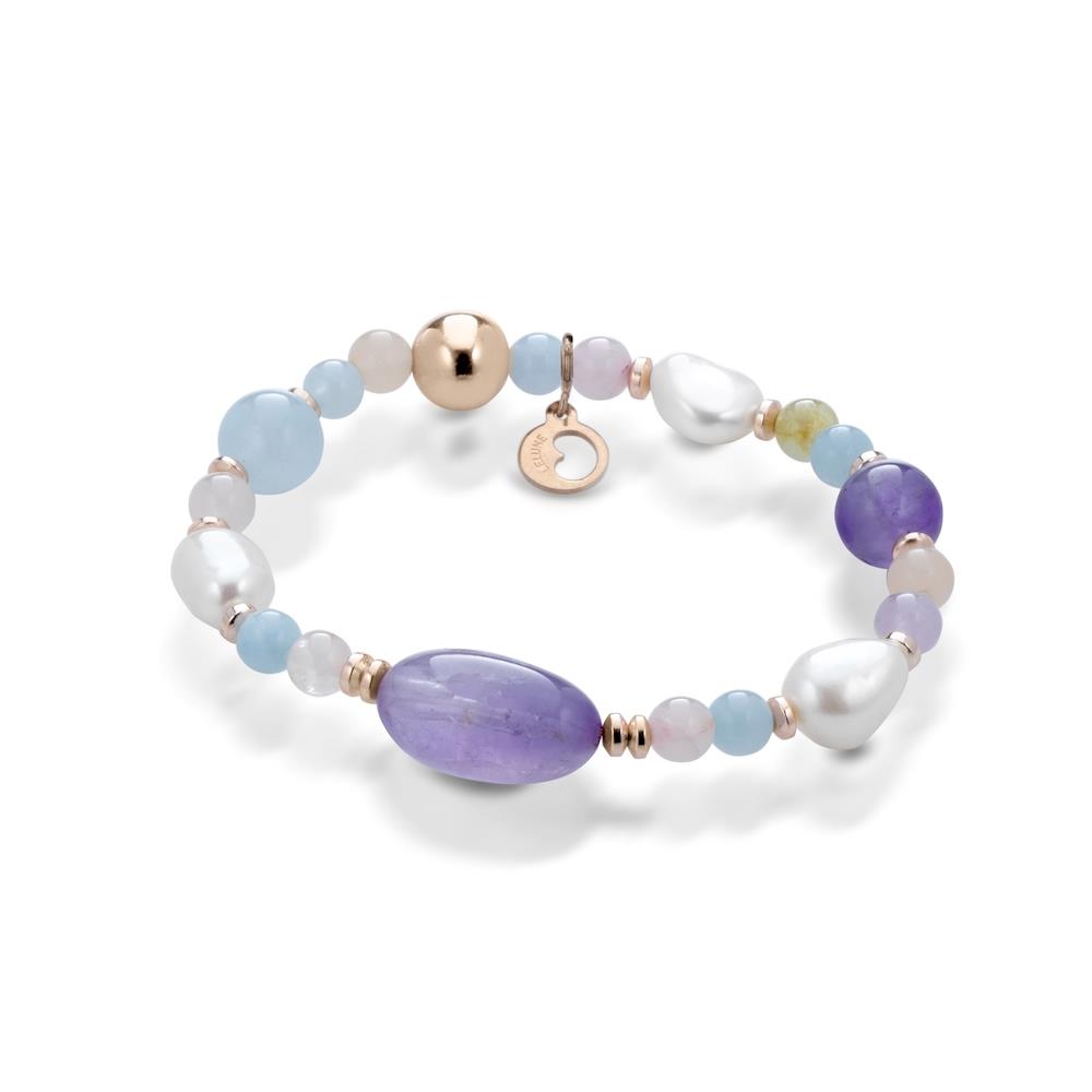 Le Lune Gioielli - Bracciale in Berillo multicolor con Perle, Ametrino ed Ematite Ref. LGBR203 - LE LUNE