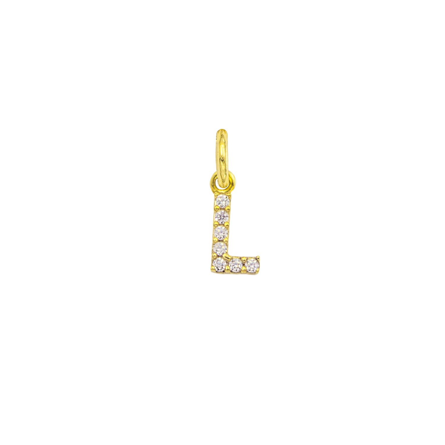 Charm Lettera L in Oro 9 Kt e Zirconi  Ref. A0542G9 - FACCO