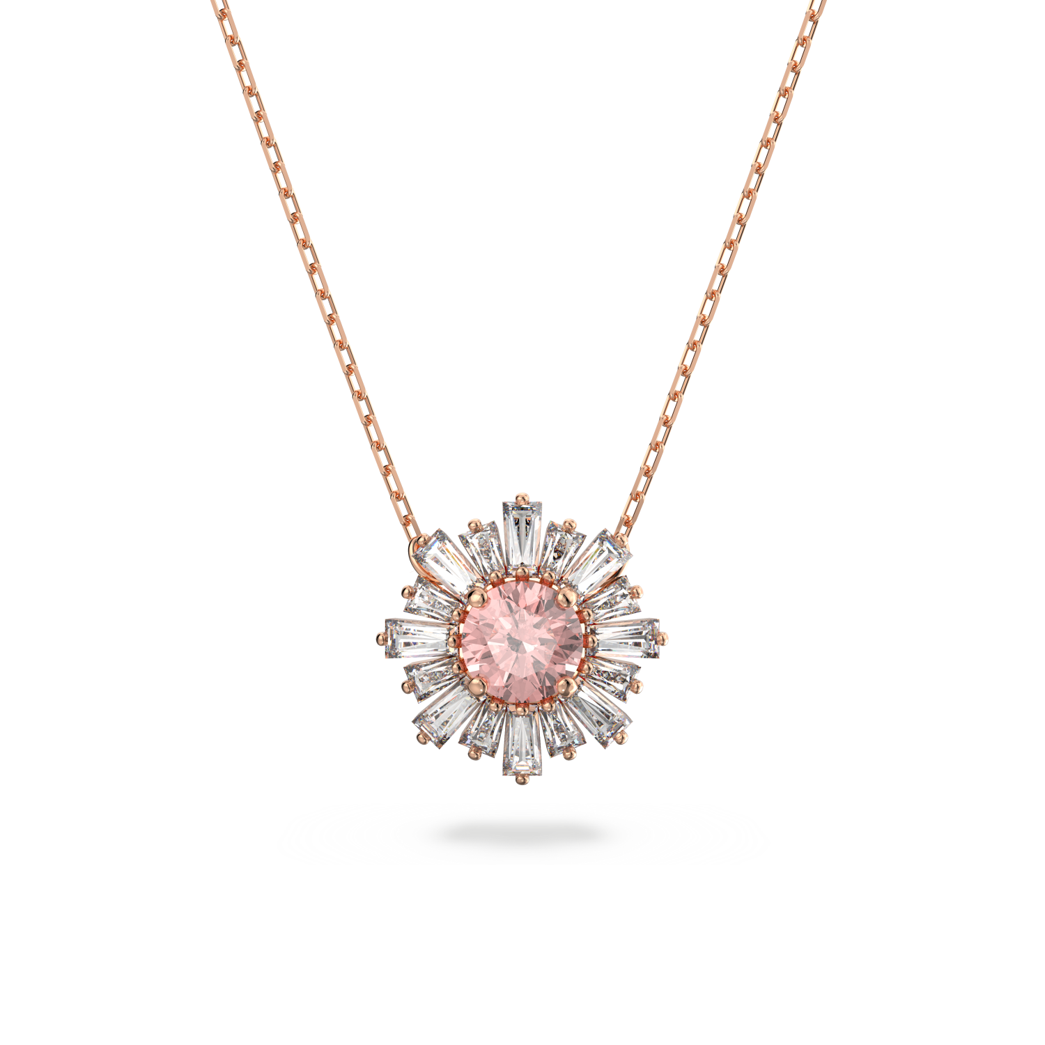 Swarovski - Pendente Sunshine, Taglio misto, Sole, Rosa, Placcato color oro rosa Ref. 5642961 - SWAROVSKI