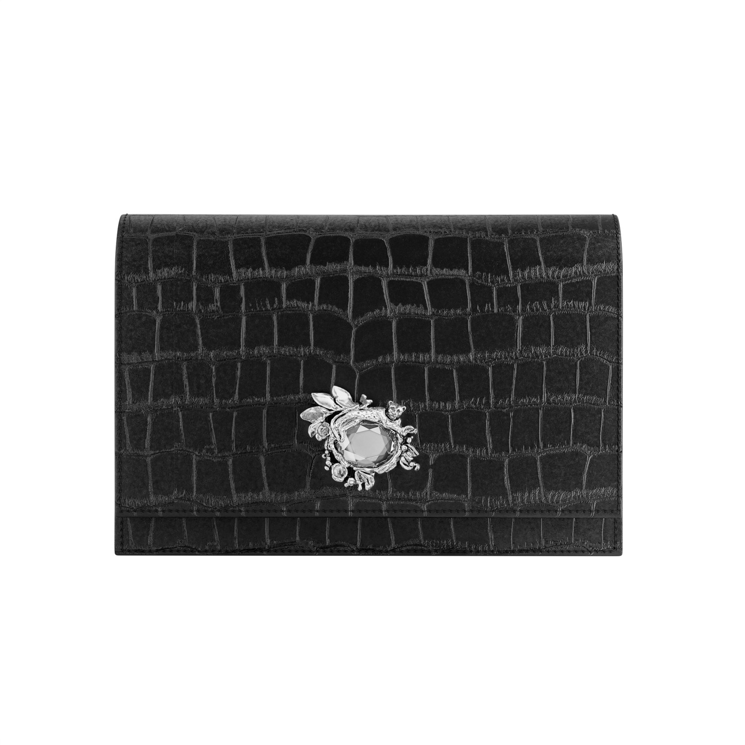 Giovanni Raspini - Pochette Jungle in Pelle croco nera Ref. L0027 - GIOVANNI RASPINI