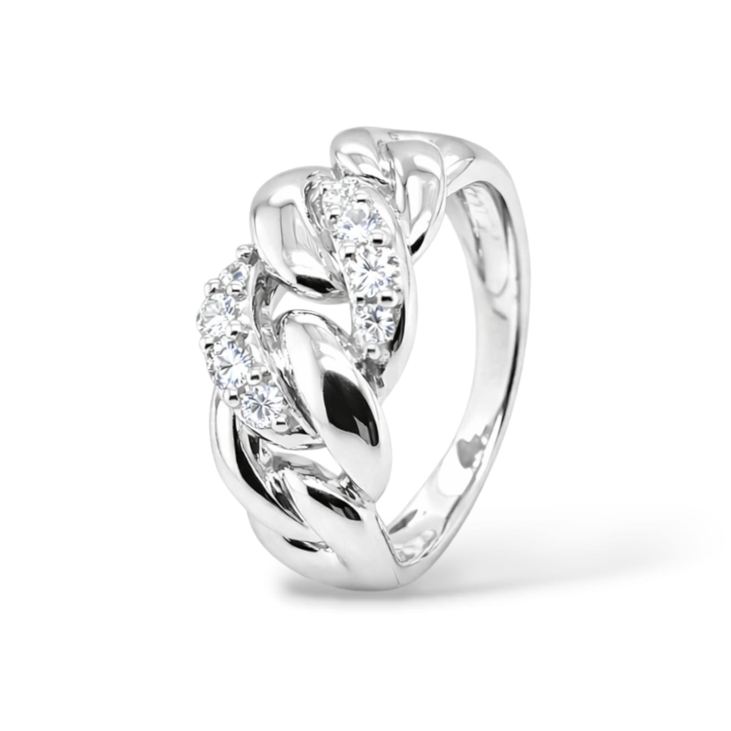 Leo Pizzo - Anello in Oro Bianco e Diamanti Naturali Mis. 15 Ref. 196988 - LEOPIZZO