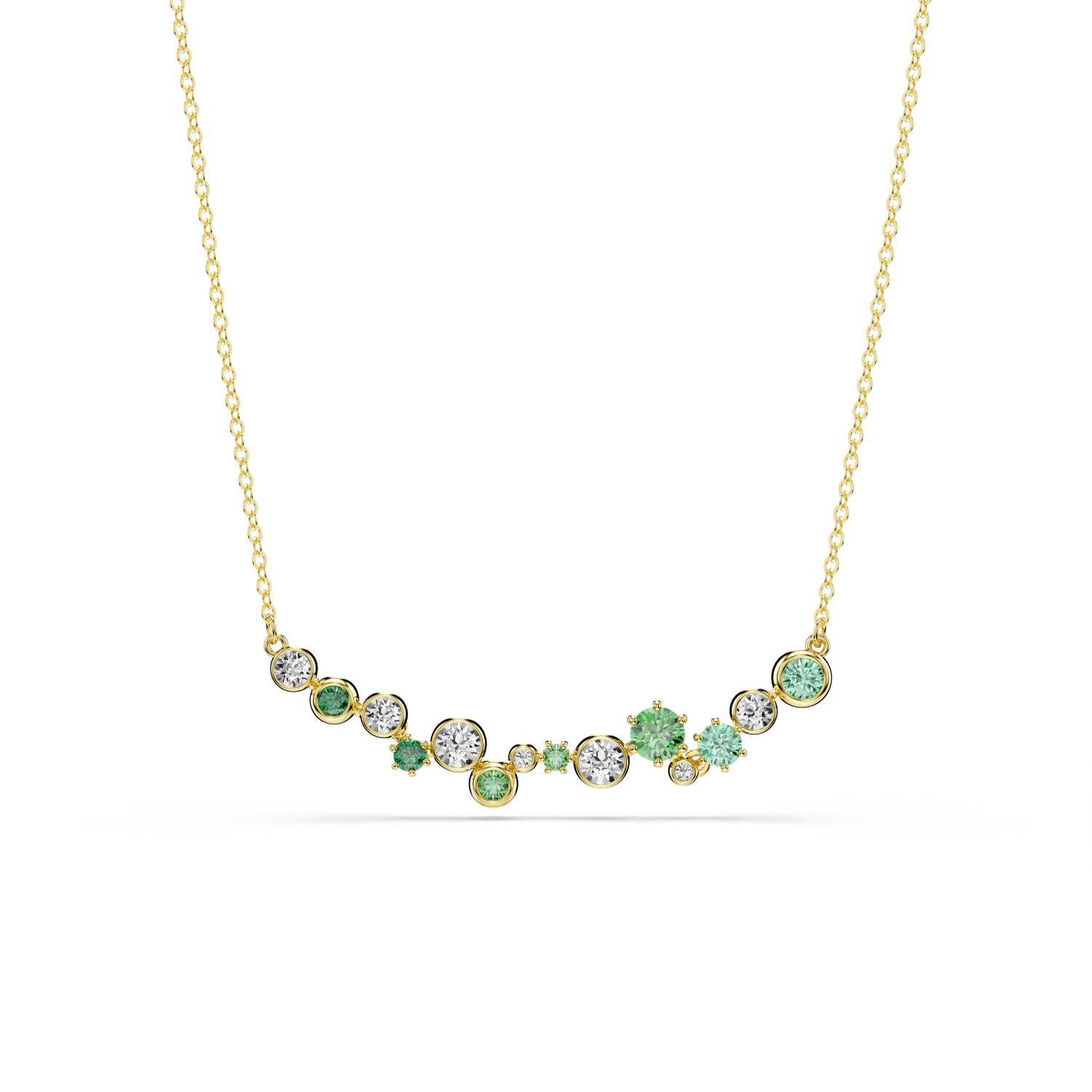 Swarovski - Collana Constella, Taglio misto, Verde, Placcato color oro Ref. 5732247 - SWAROVSKI