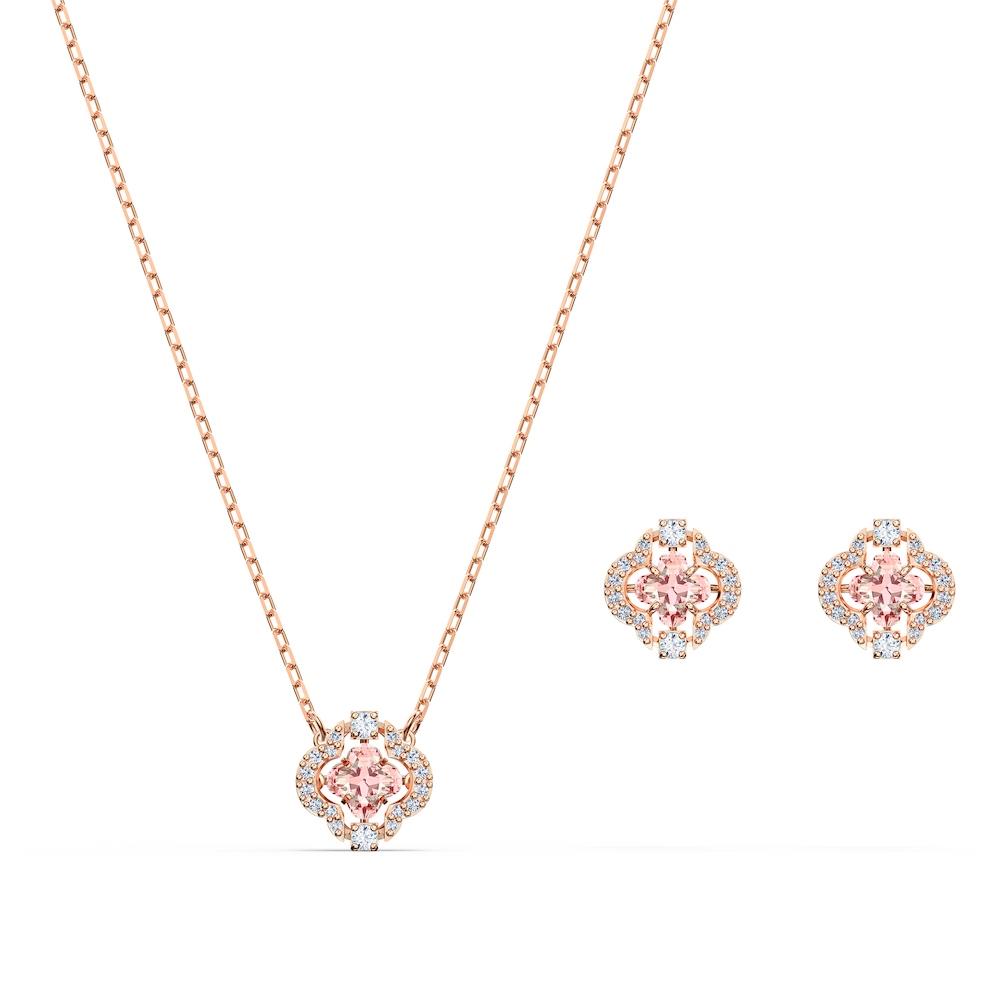 Set Swarovski - sparkling dance clover, rosa, placcato color oro rosa Ref. 5516488 - SWAROVSKI