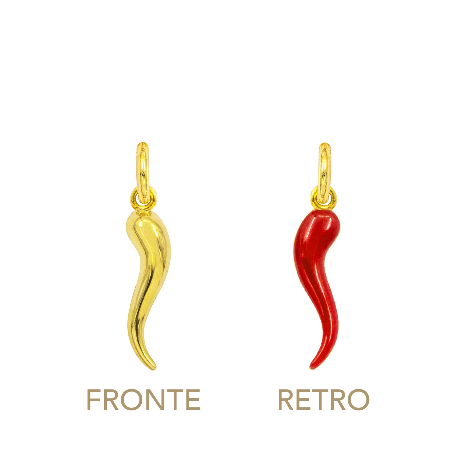 Charm Cornetto in Oro 9 Kt e Smalto Rosso  Ref. A0133G9 - FACCO