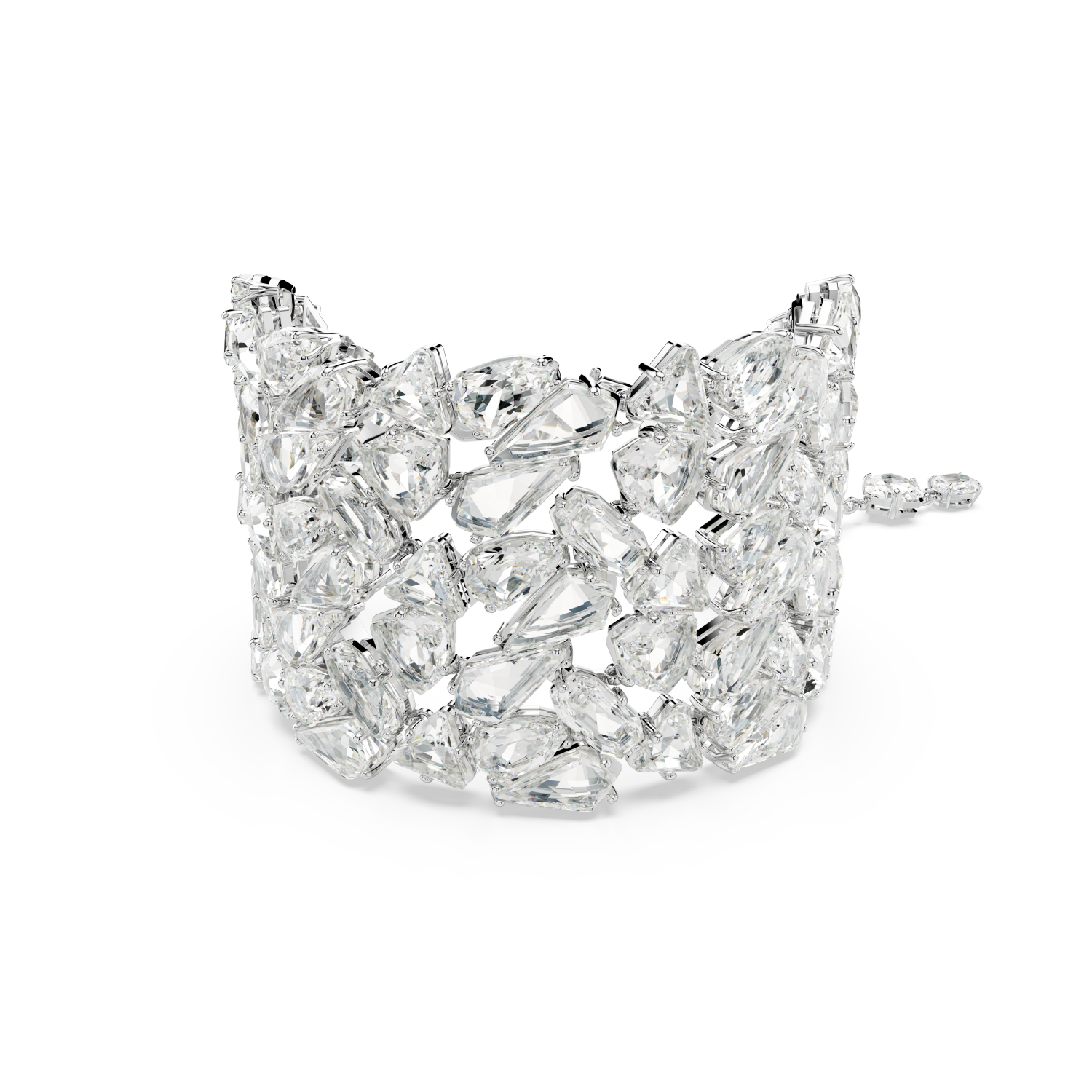 Swarovski - Braccialetto Mesmera, Taglio misto, Bianco, Placcato rodio Ref. 5676532 - SWAROVSKI