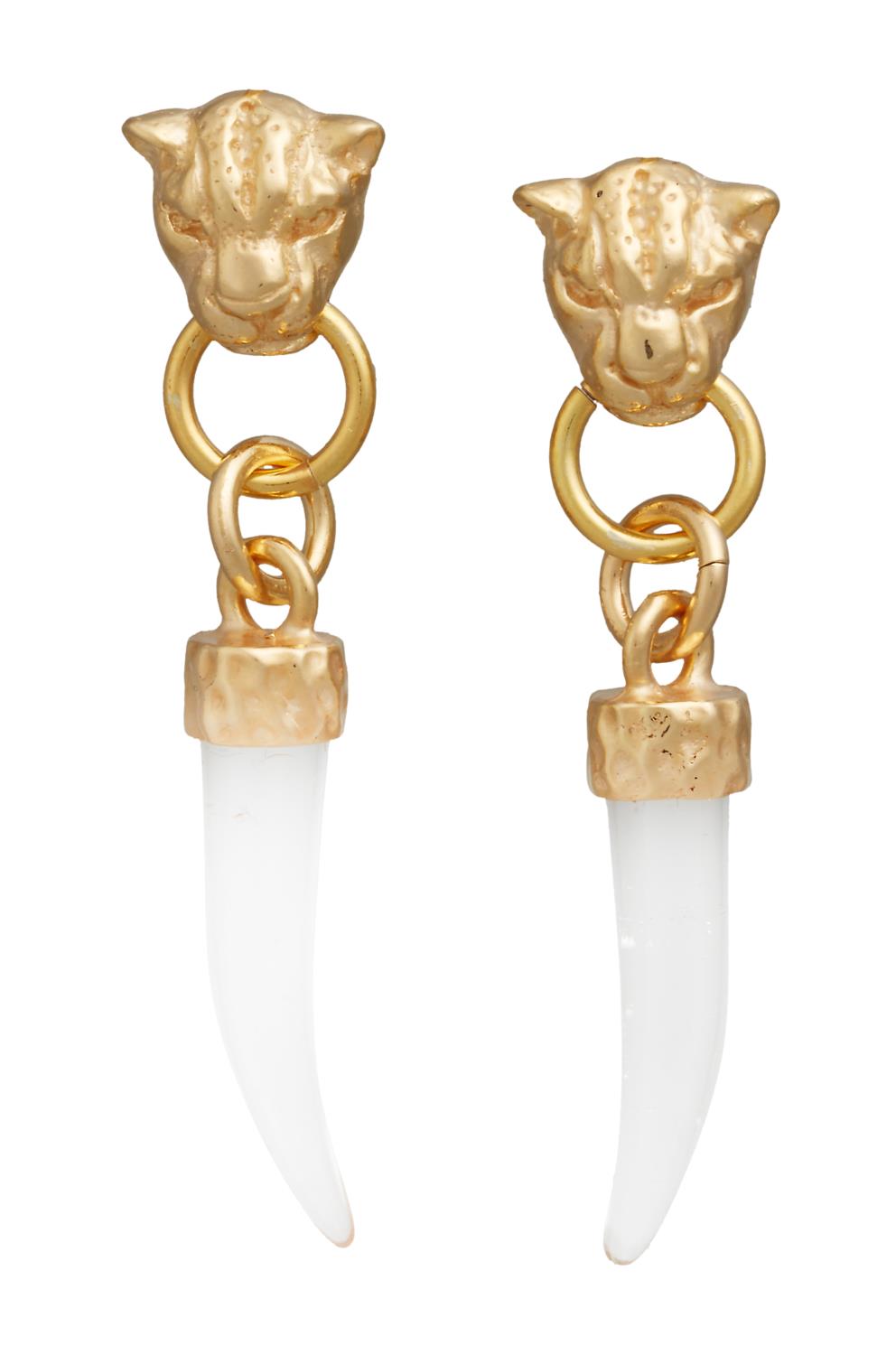 Giovanni Raspini - Orecchini Dorati Leopardo E Zanna Ref. 12027 - GIOVANNI RASPINI