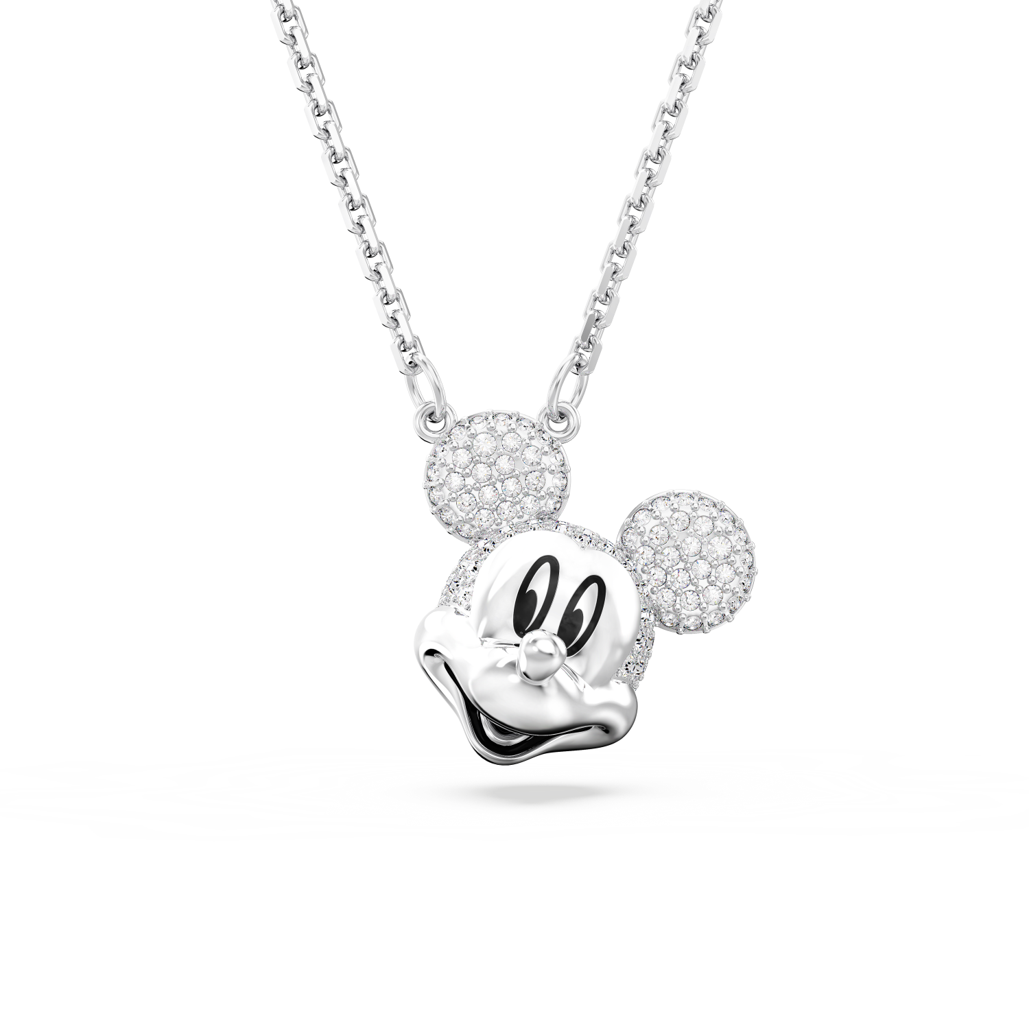Swarovski - Pendente Disney Mickey Mouse, A forma di testa, Bianco, Placcato rodio Ref. 5669116 - SWAROVSKI