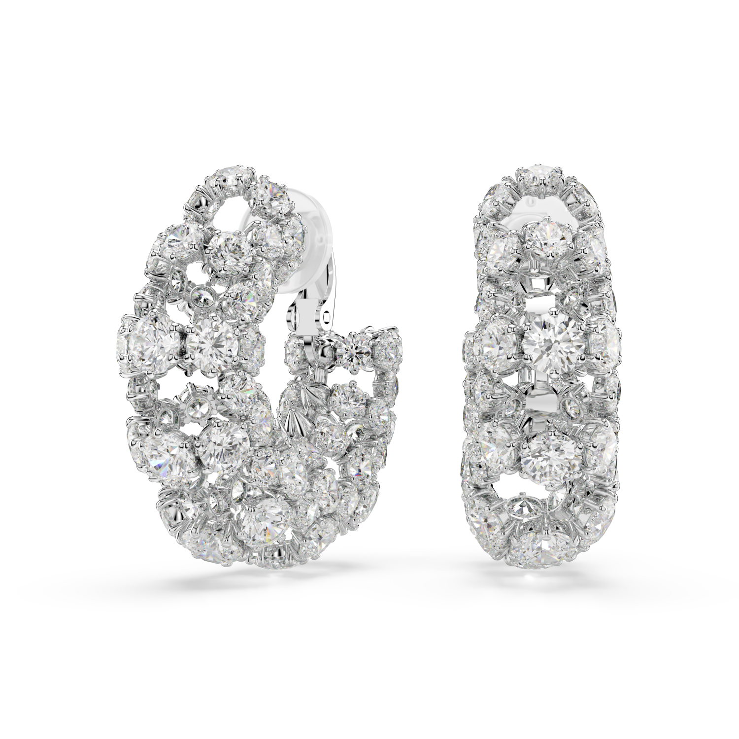 Swarovski - Orecchini a clip Constella, Taglio Round, Bianchi, Placcato rodio Ref. 5693404 - SWAROVSKI