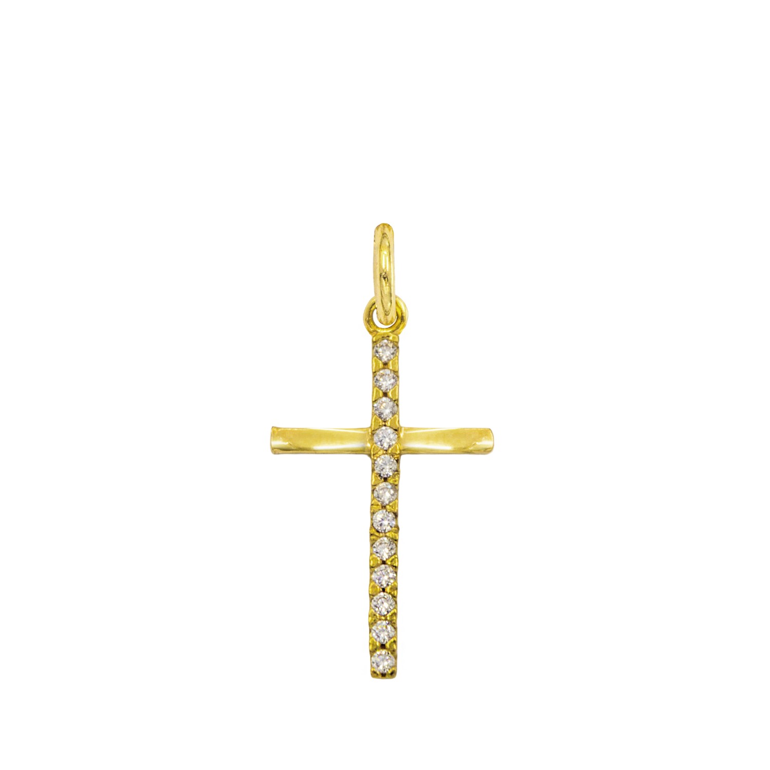 Charm Croce in Oro 9 Kt e Zirconi  Ref. A0346G9 - FACCO