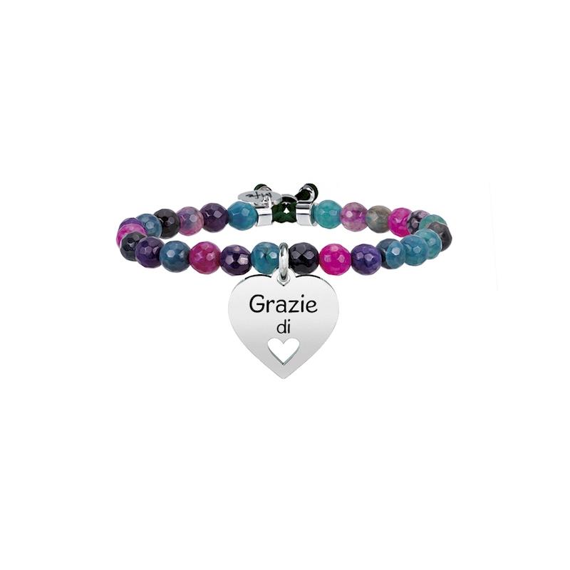 Gioielli Kidult - Bracciale agata tormalina e acciaio 316L Ref. 731332 - KIDULT
