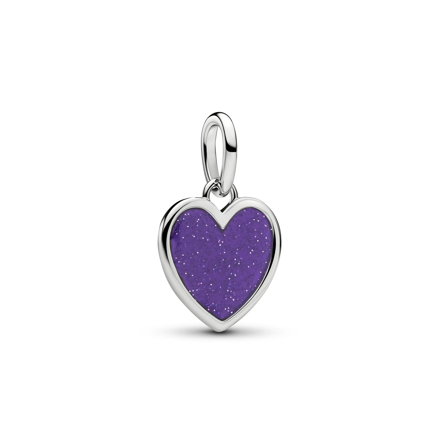 Charm Pandora Pendente Cuore Viola da incidere con finitura in platino – 735088C02 - PANDORA