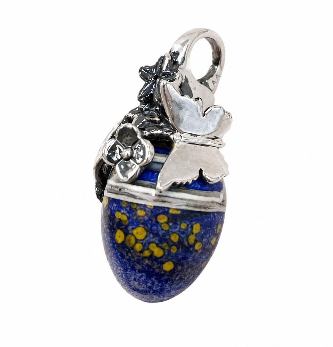 Trollbeads Speciali Pendente Primavera in Fiore Liscio blu giallo - TROLLBEADS