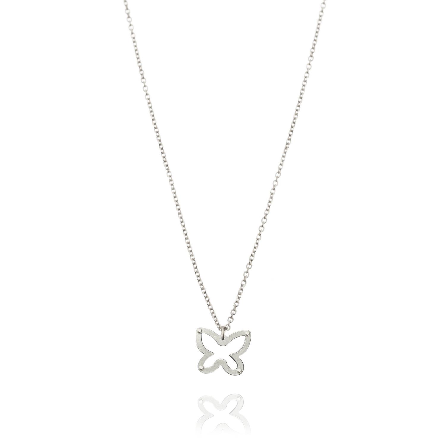 Collana in Oro Bianco Simbolo Farfalla Ref. 769675 - FACCO