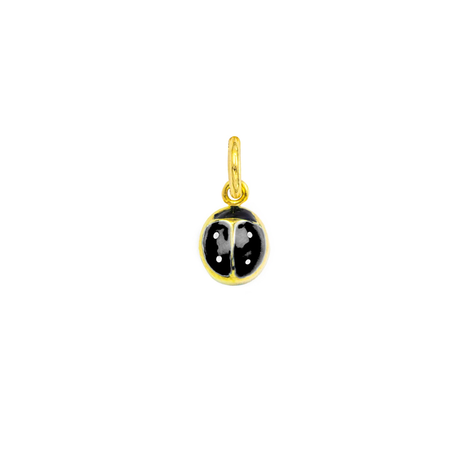 Charm Coccinella in Oro 9 Kt e Smalto Nero  Ref. A0222G9 - FACCO