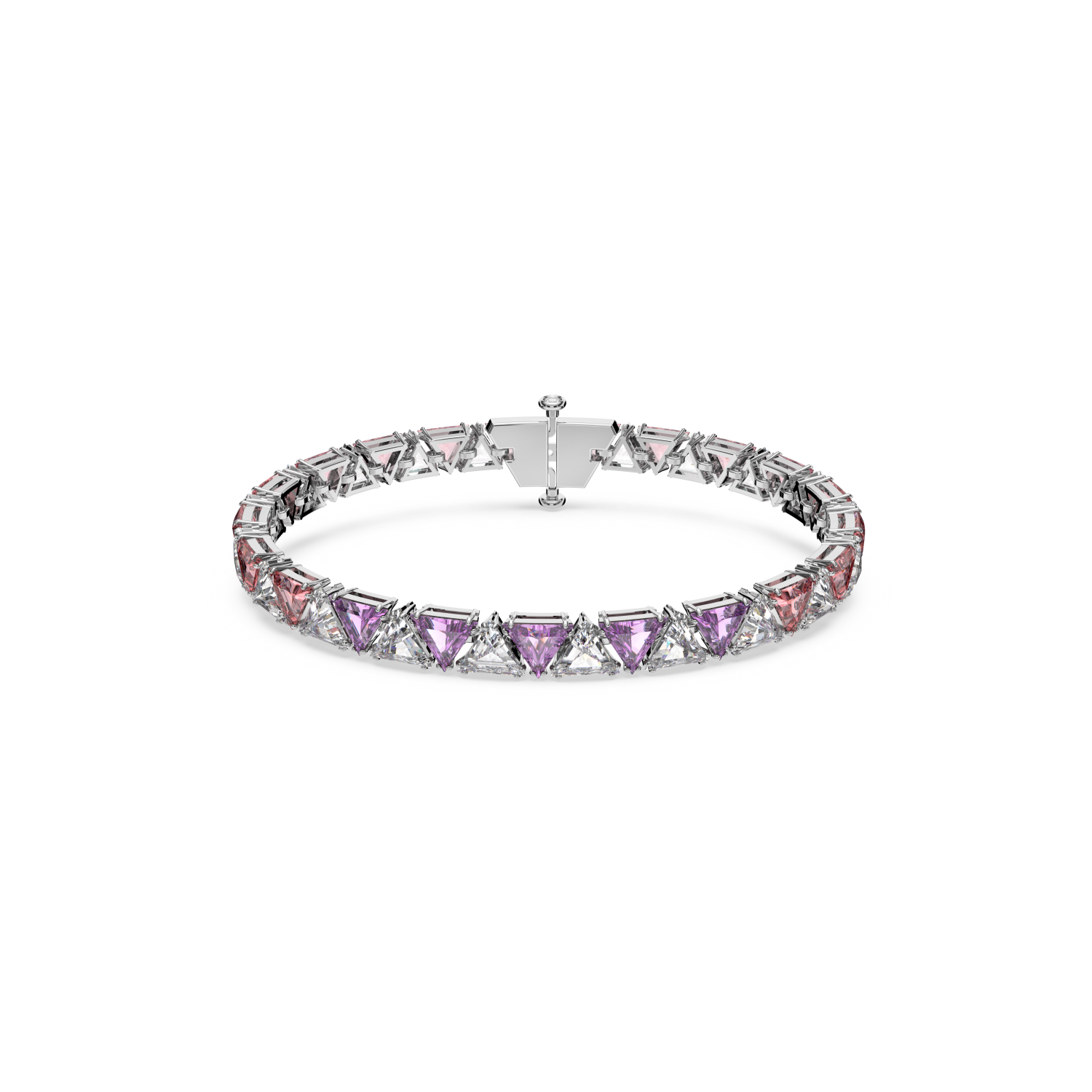 Swarovski - Braccialetto Ortyx, Taglio triangolo, Rosa, Placcato rodio Ref. 5614928 - SWAROVSKI